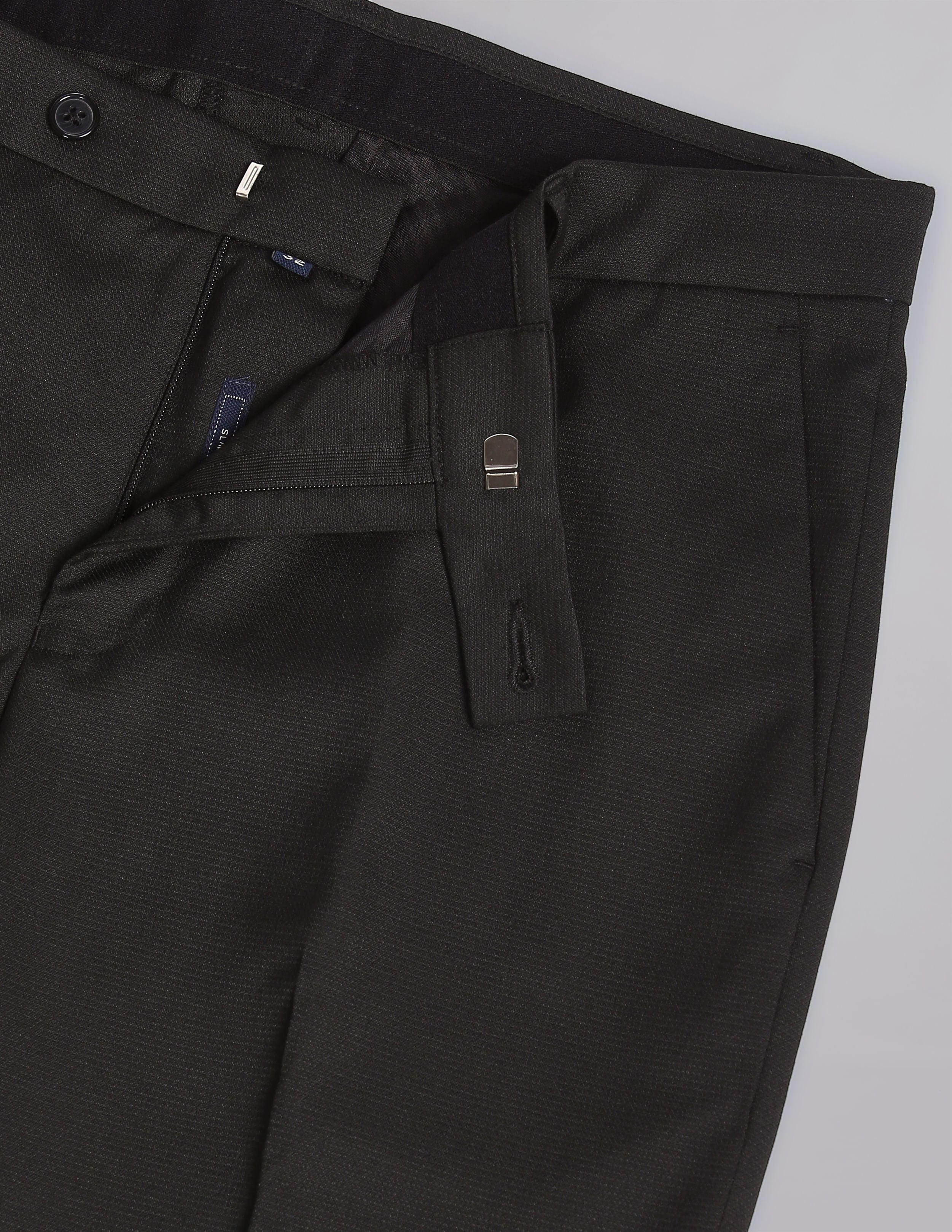 Corporate Pulse Smart Waist Solid Formal Trousers