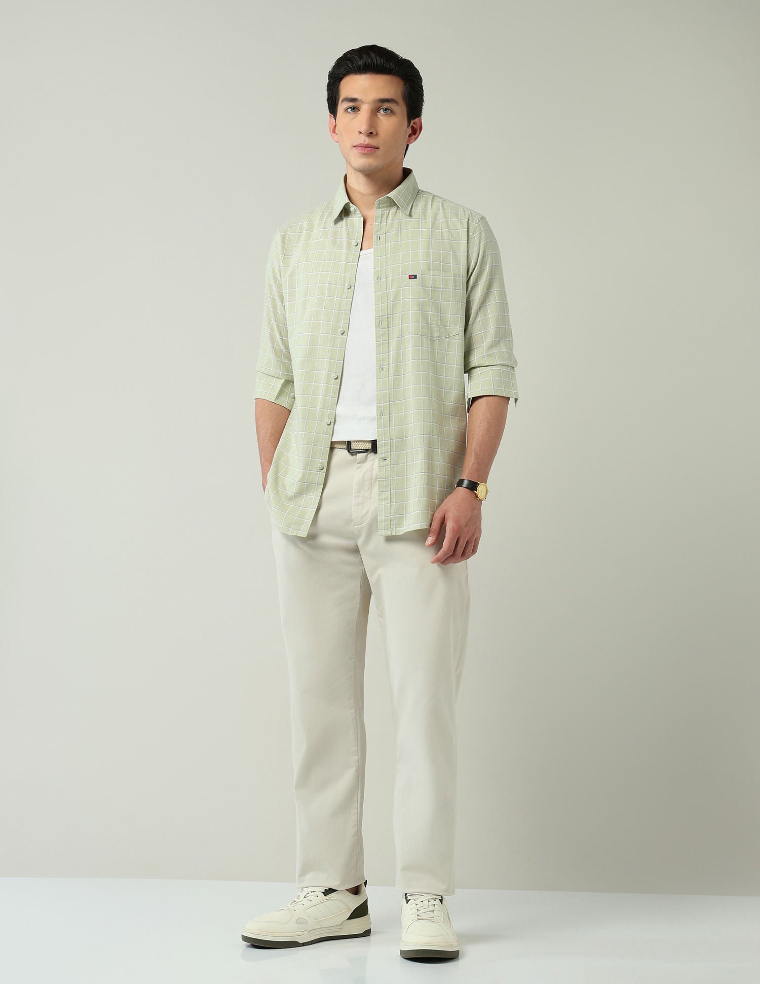 City Chronicles Modern Slim Fit Tartan Checked Shirt