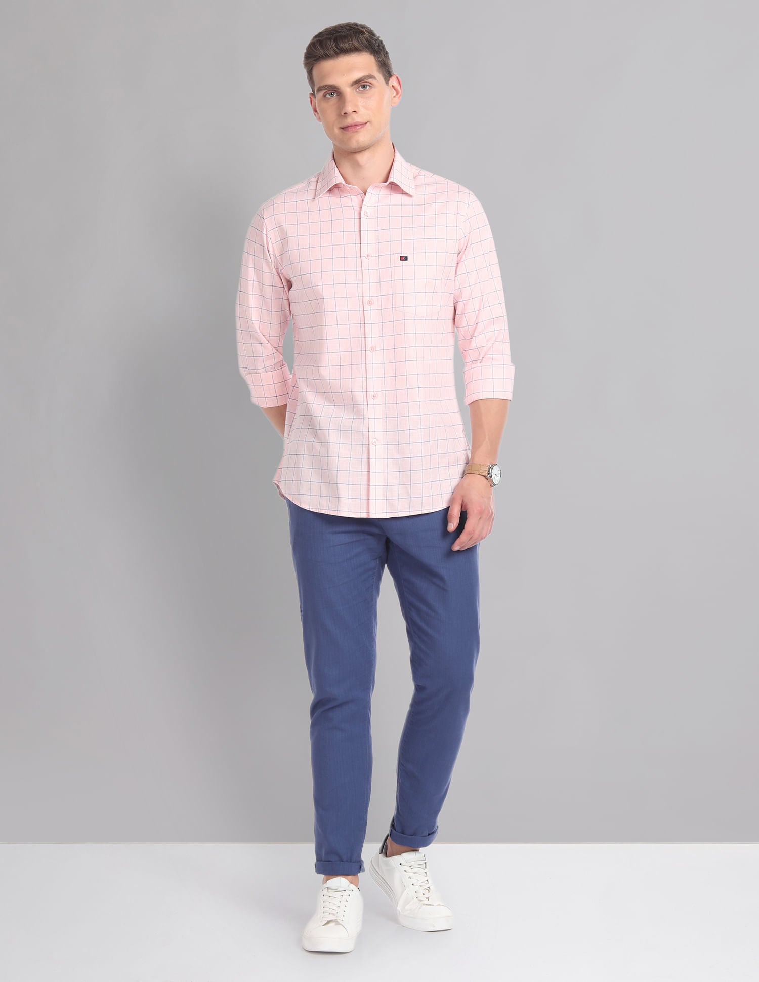 Modern-Edged Tartan Check Cotton Summer Shirt