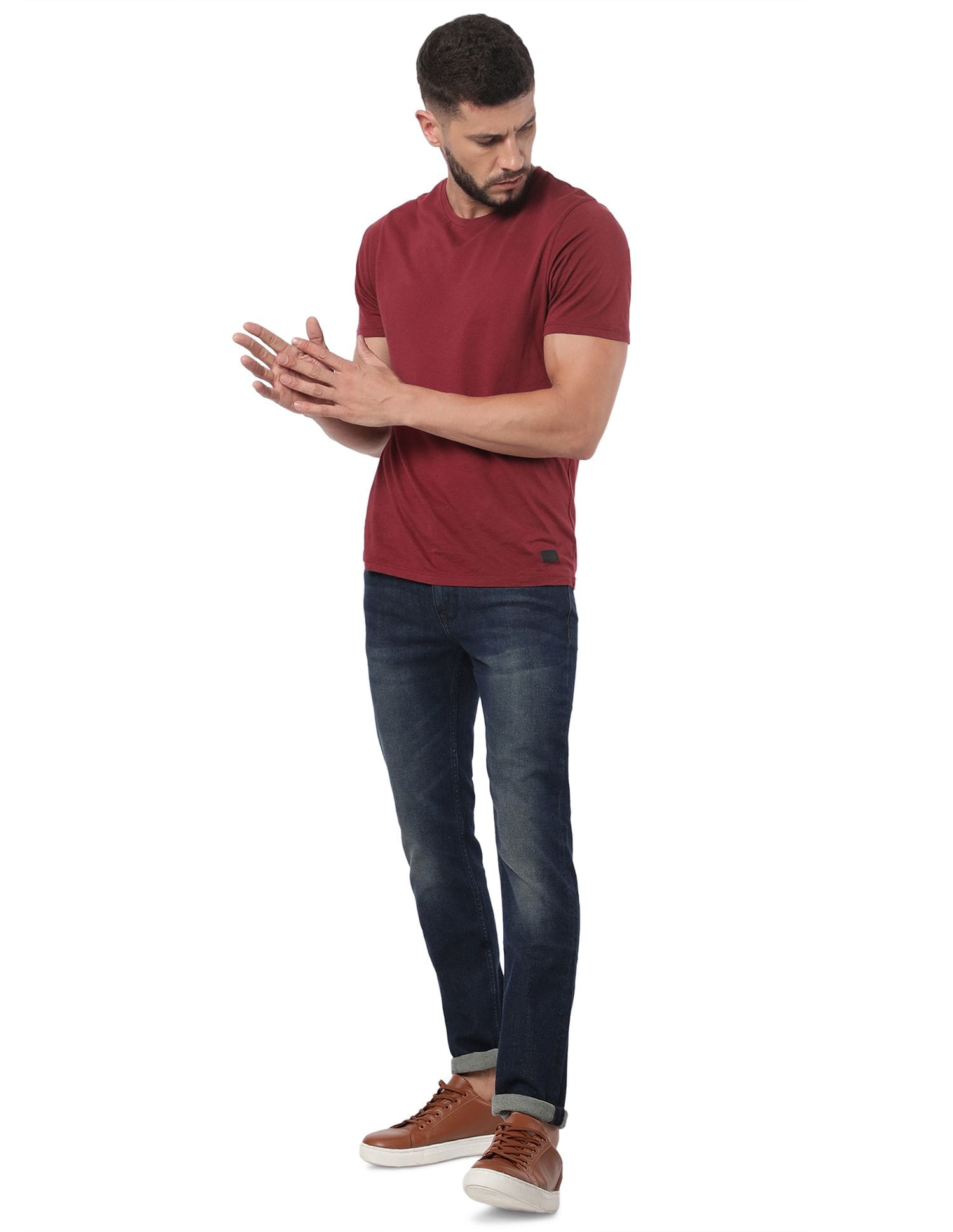 Slim Fit Mid Rise Jeans