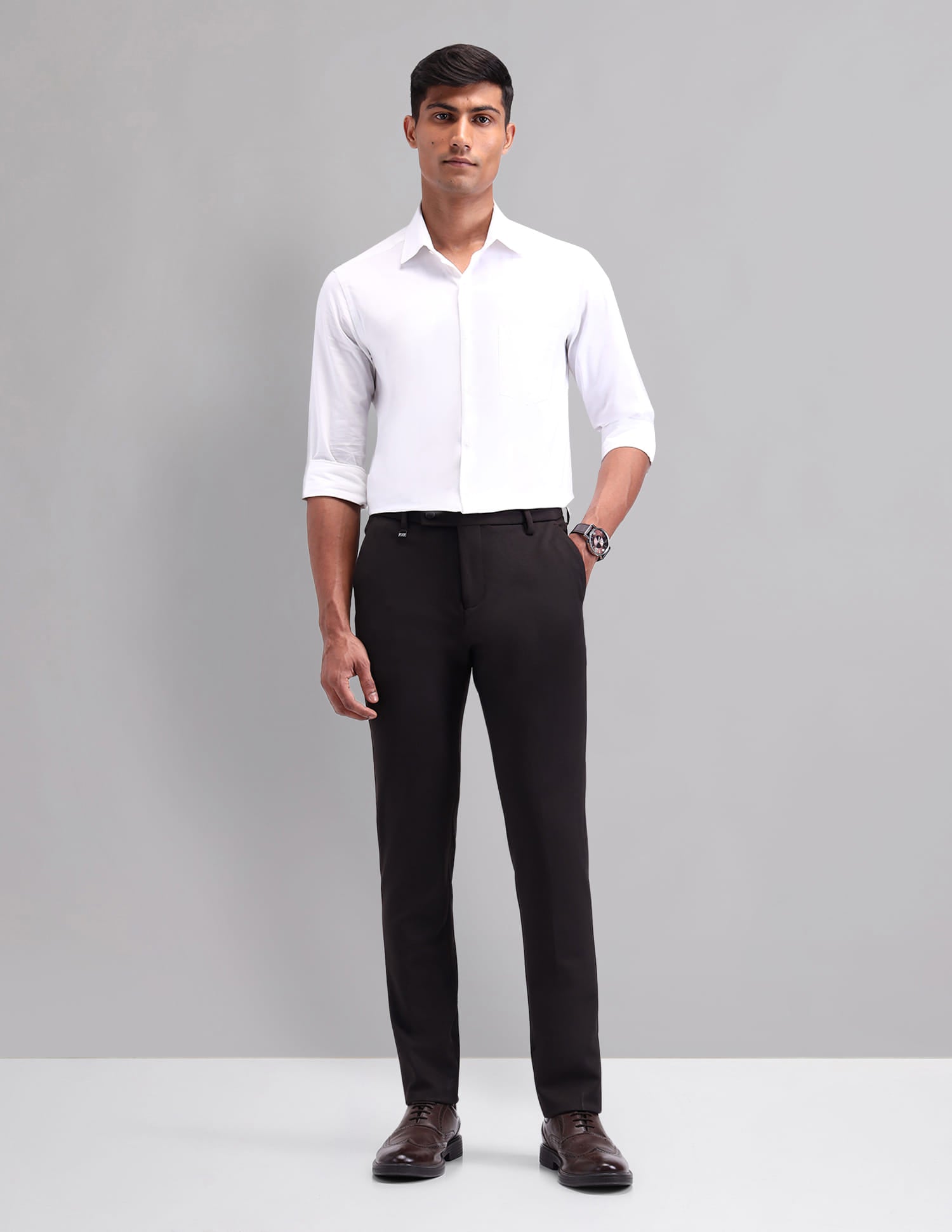 Office Classic Regular Fit Solid Trousers