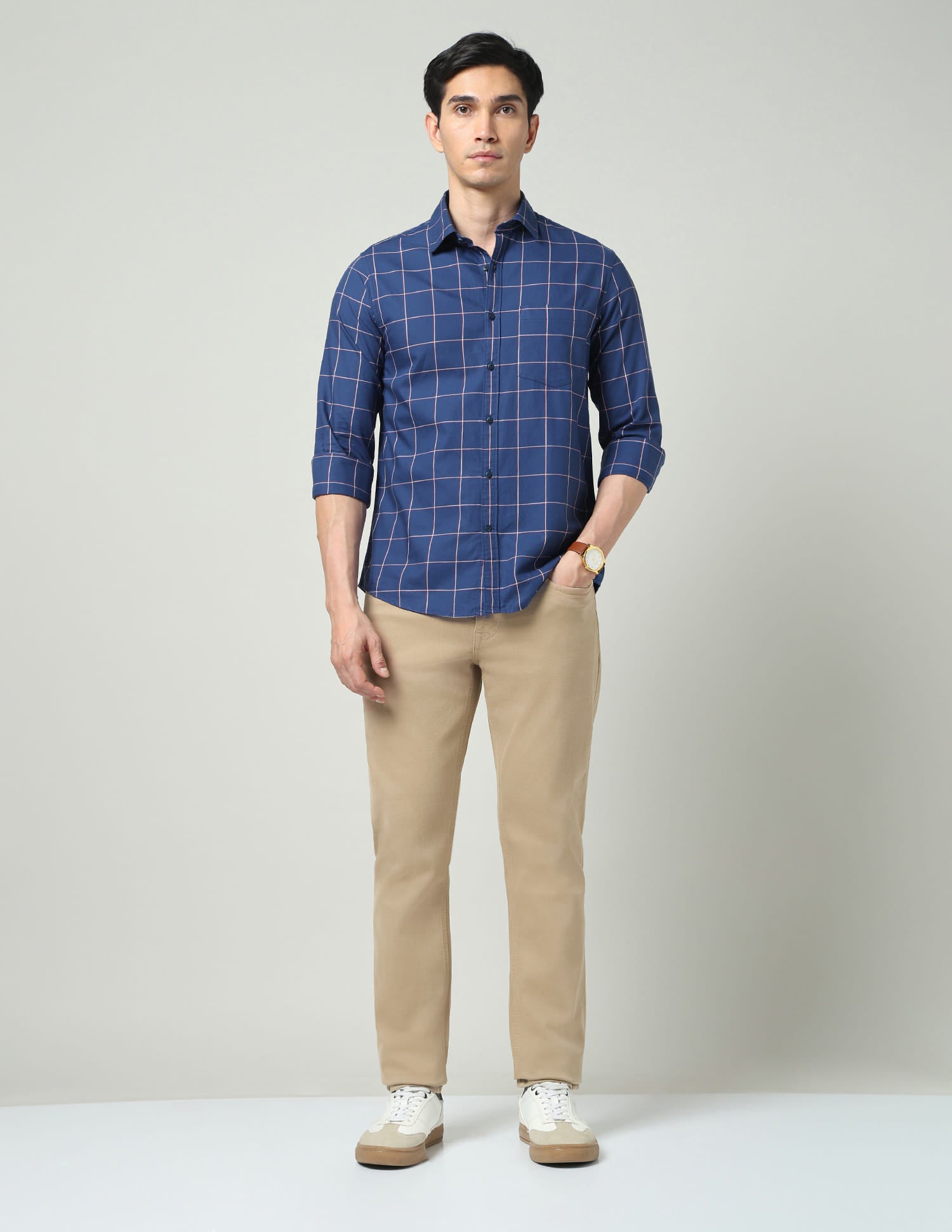 Abstract Subtle-Print Twill Shirt