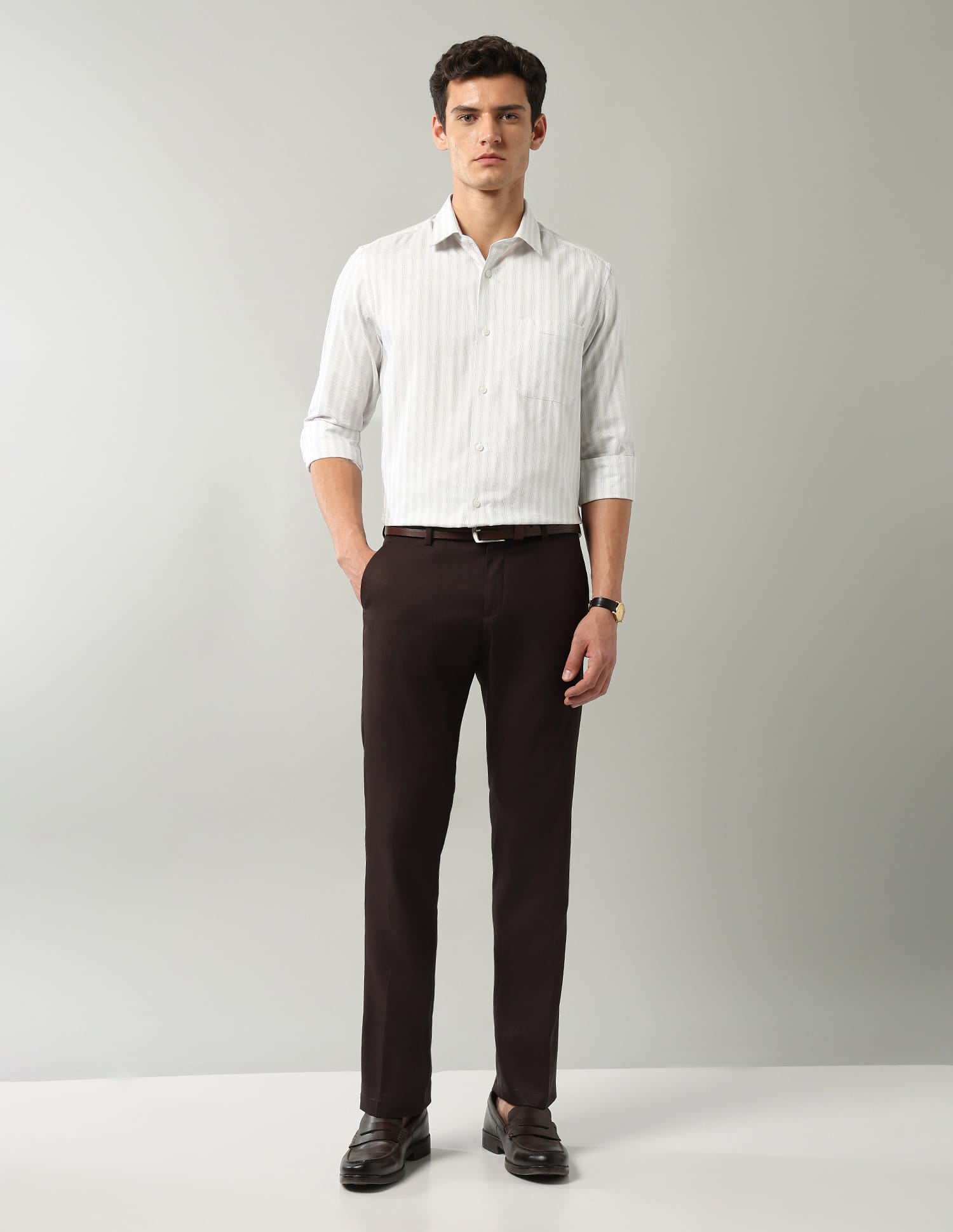 Style Vault Vertical Striped Regular Fit Shirt