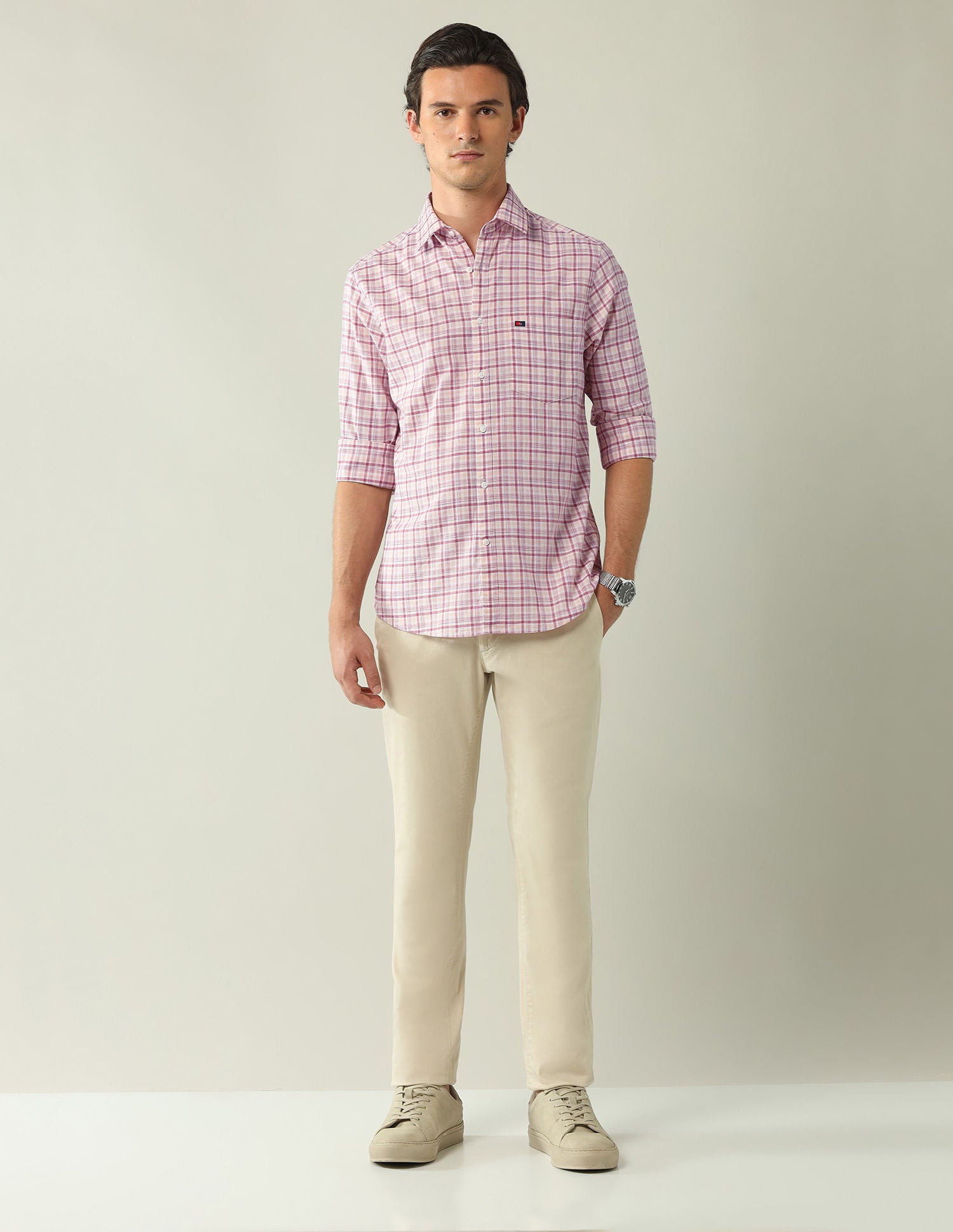 City Chronicles Modern Slim Fit Tartan Checked Shirt