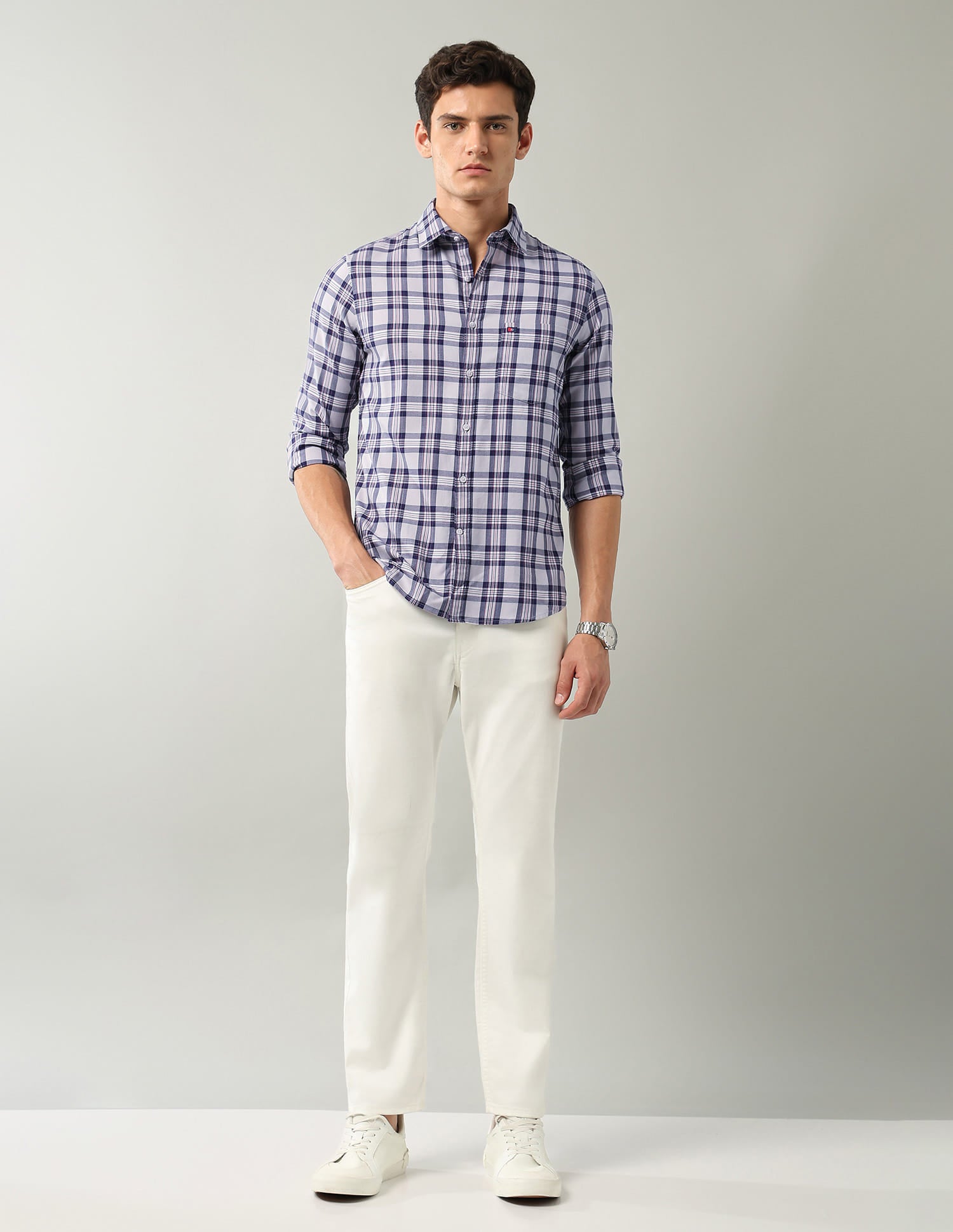 Corporate Sharp Modern Slim Fit Checked Shirt