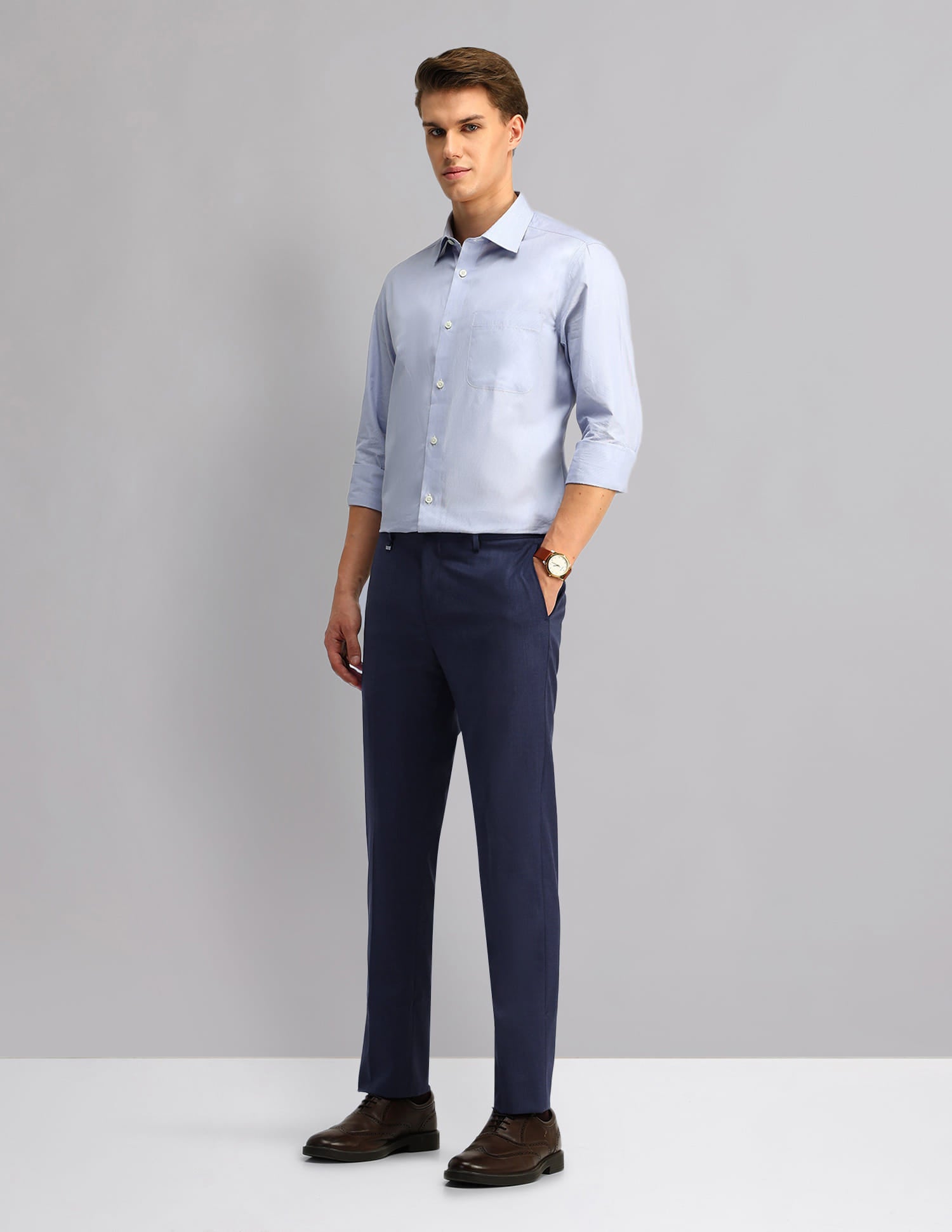 9 to 5 Essential Regular fit Twill Formal Trousers