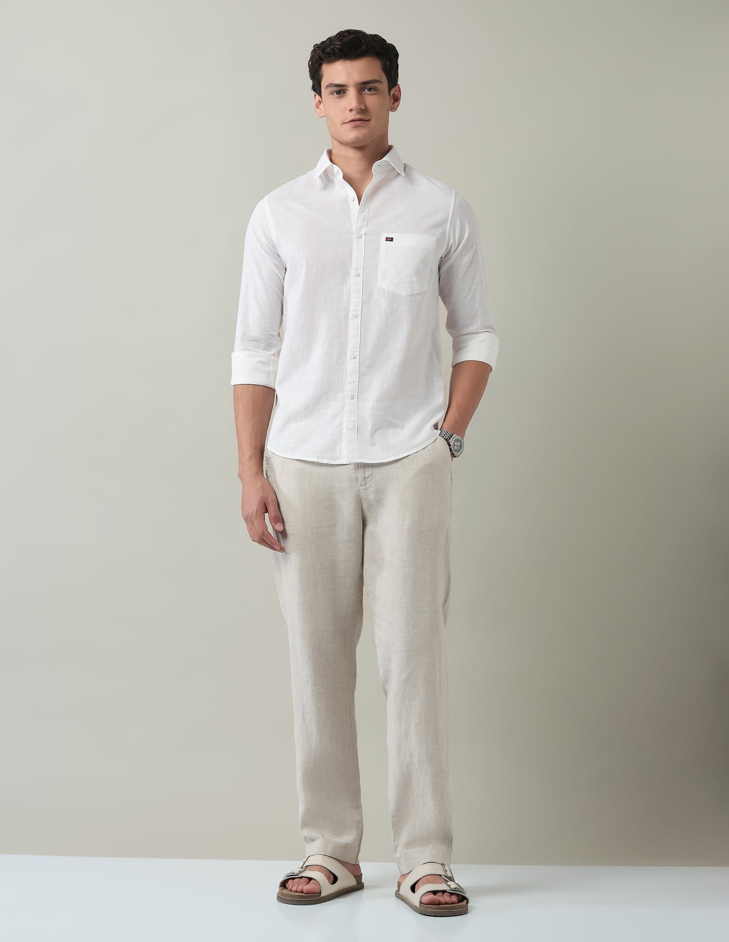 Solid Slim Fit Dobby Shirt