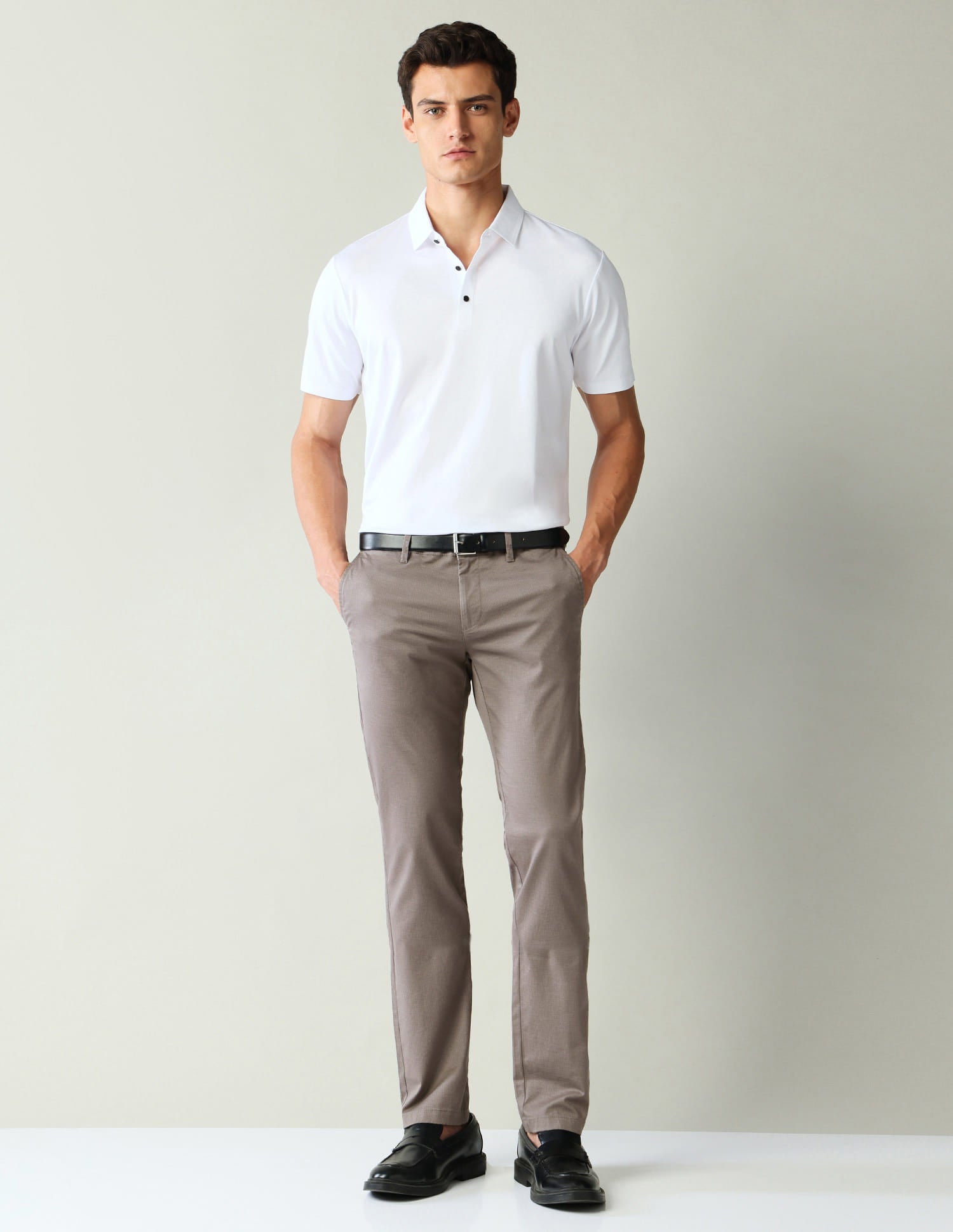 Geometric Printed Mid-Rise Slim Fit Trousers
