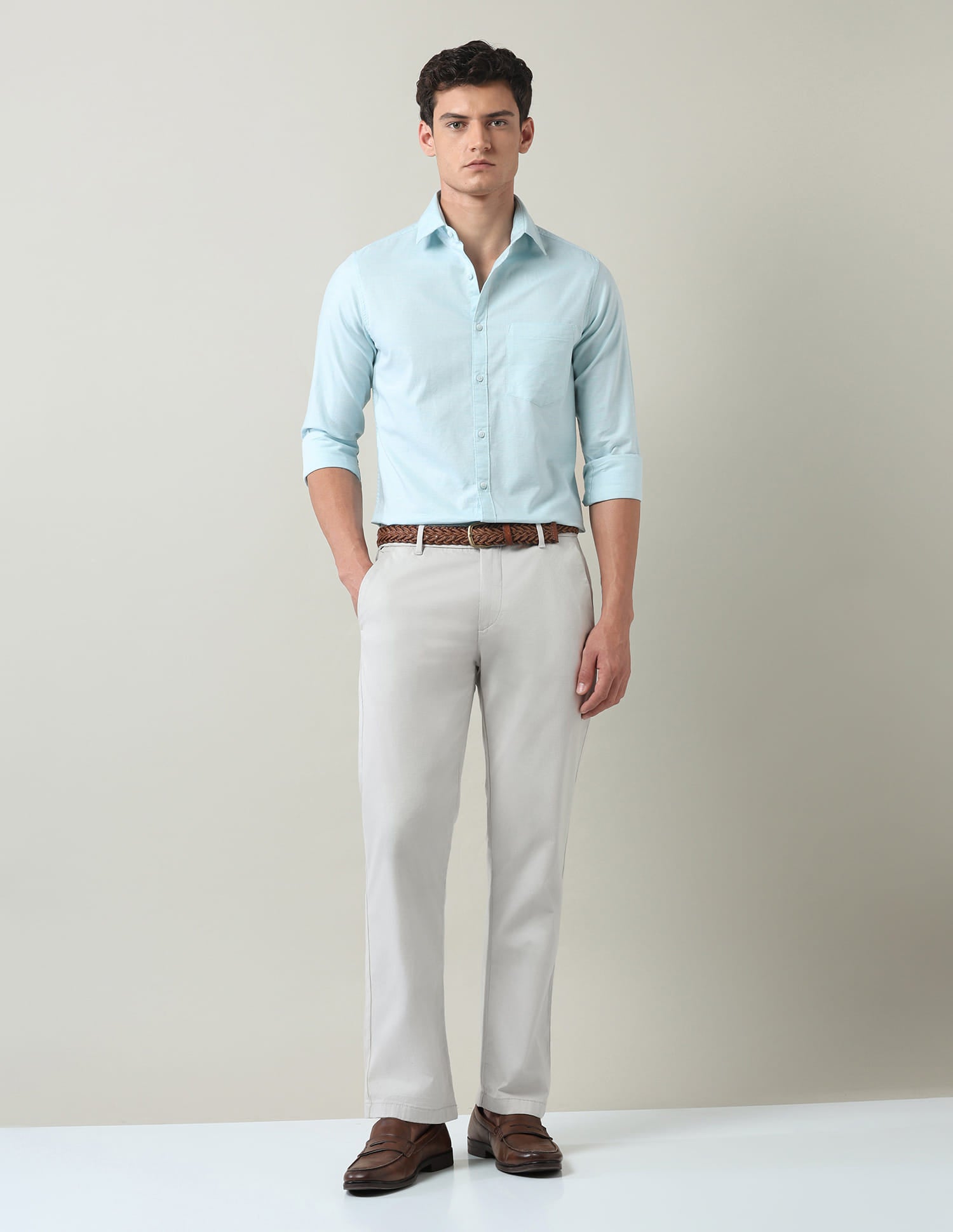 Solid Slim Fit Twill Shirt