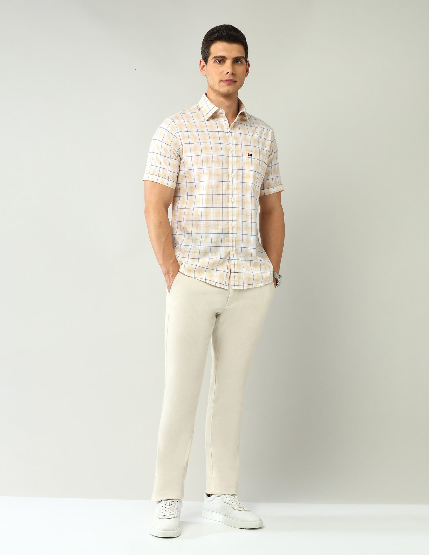 City Chronicles Modern Slim Fit Tartan Checked Shirt