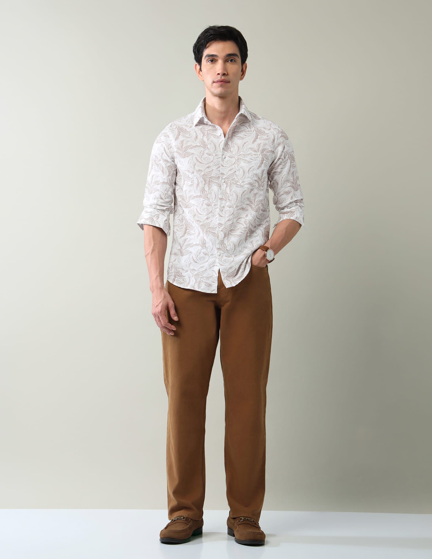 Regular Solid Twill Slim Fit Shirt