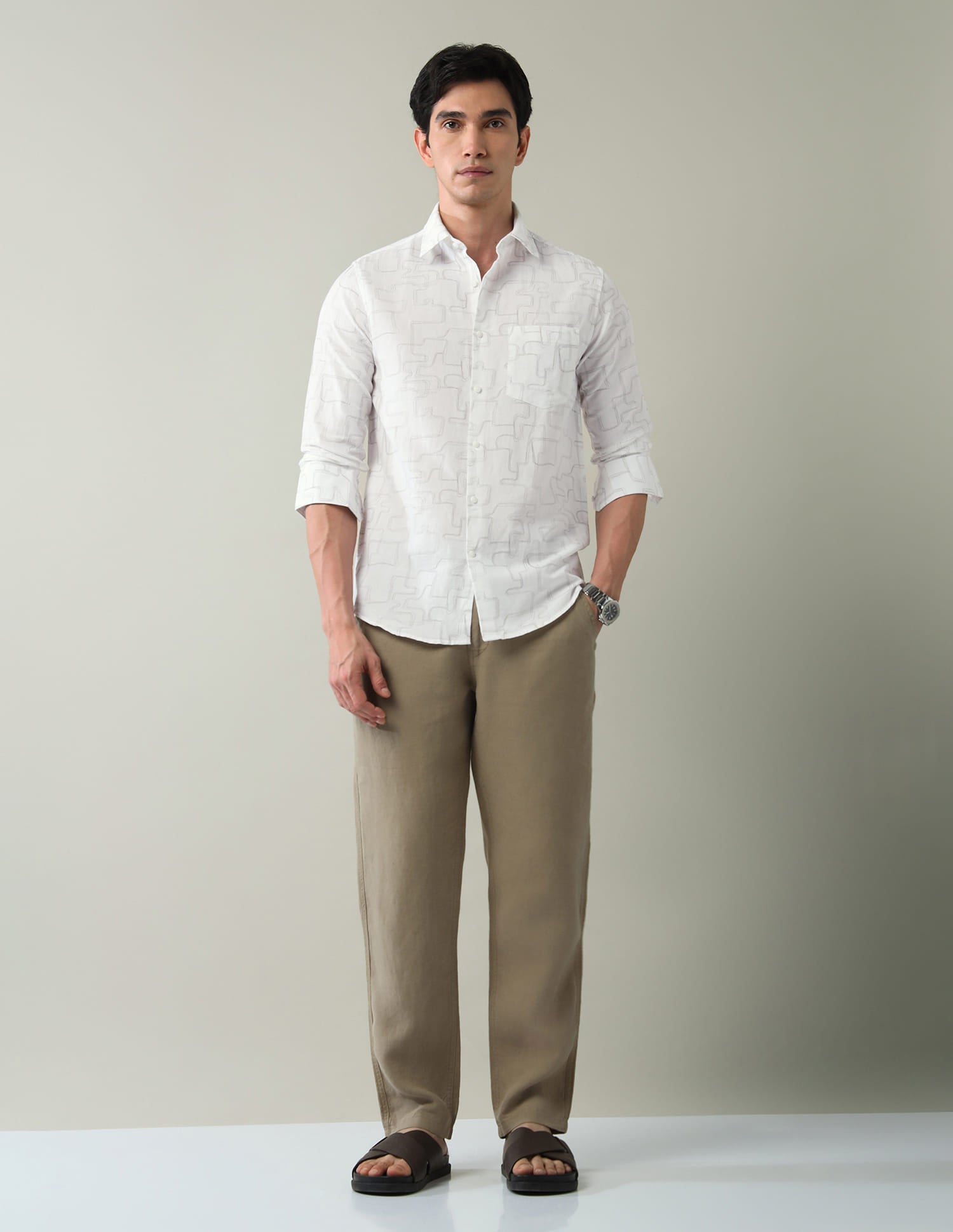 Geometric Printed Slim Fit Shirt