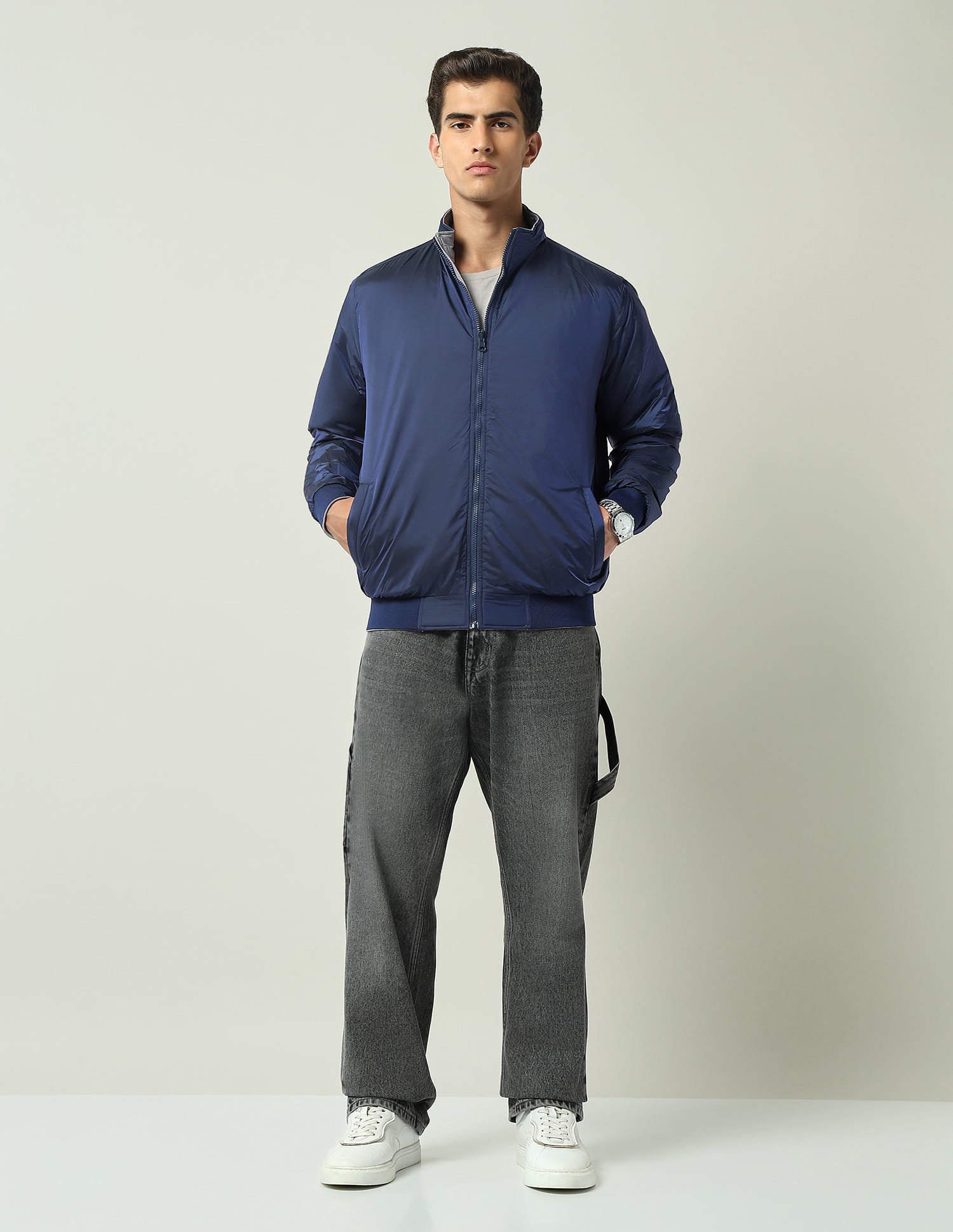 Reversible Regular Fit Bomber Jacket