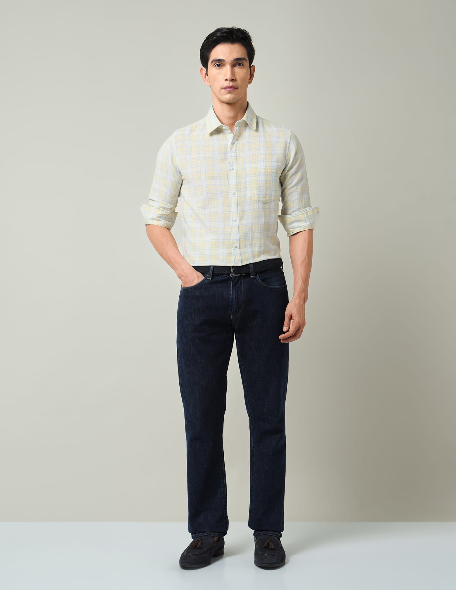 Essential Plaid Checked Slim Fit Oxford Shirt