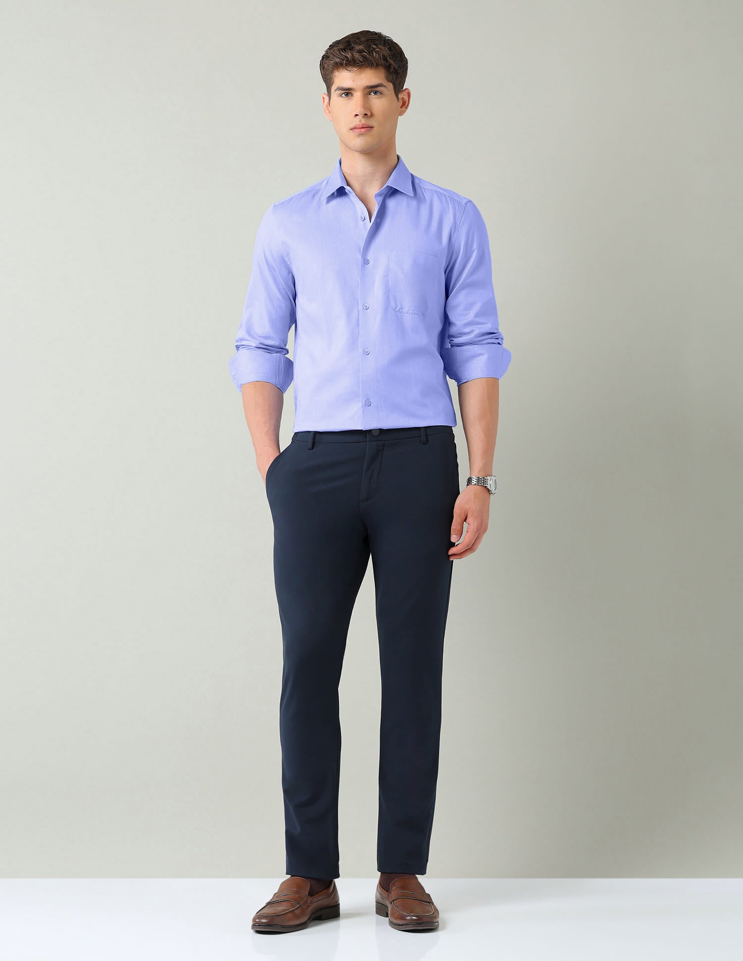 Solid Twill Weave Regular Fit Shirt