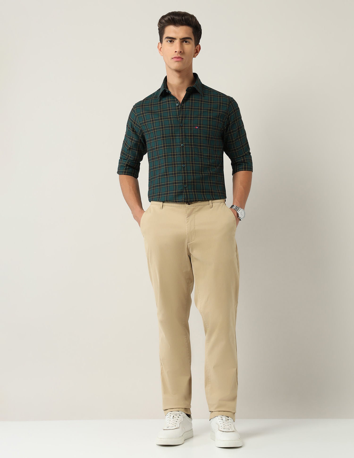 City Chronicles Modern Slim Fit Tartan Checked Shirt