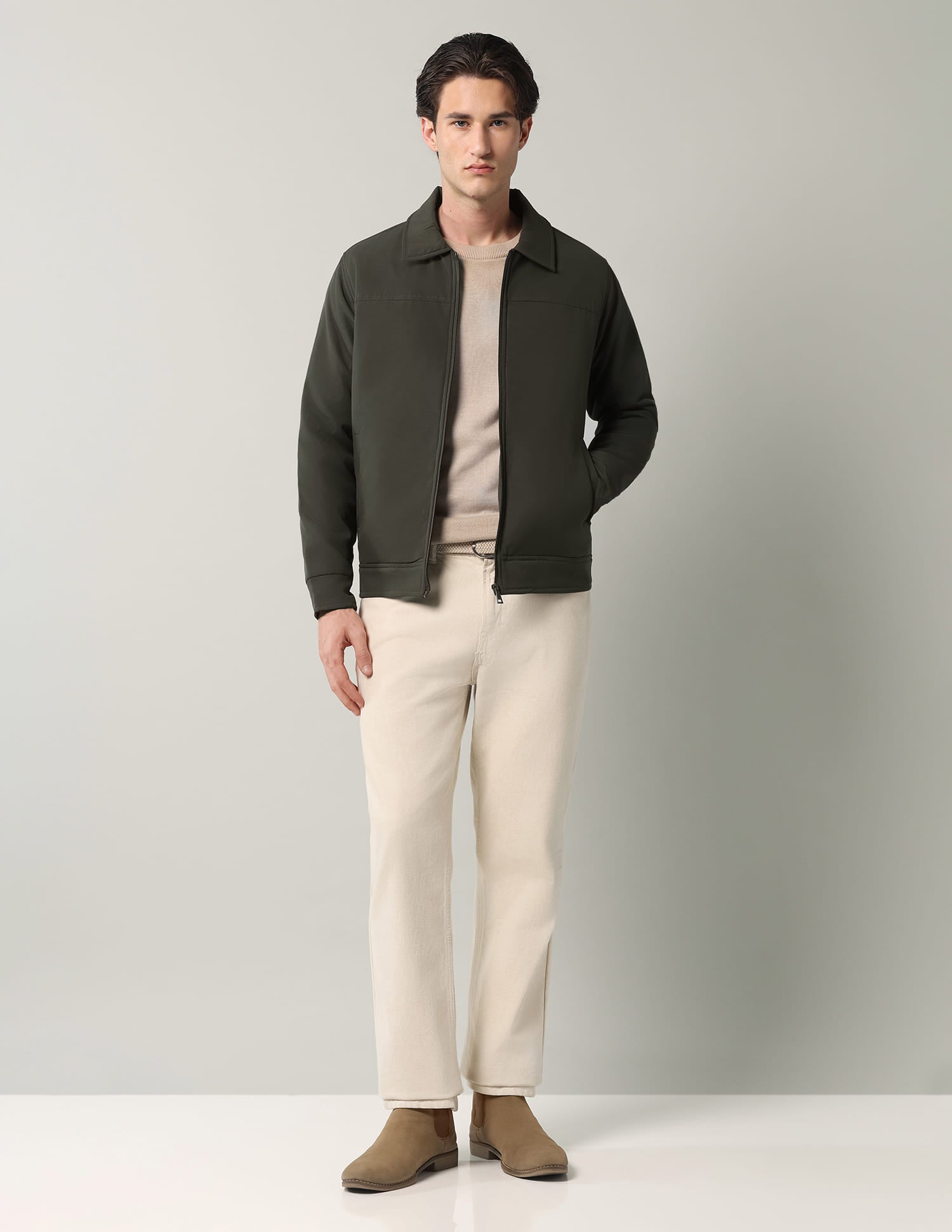 Solid Regular Fit Reversible Jacket