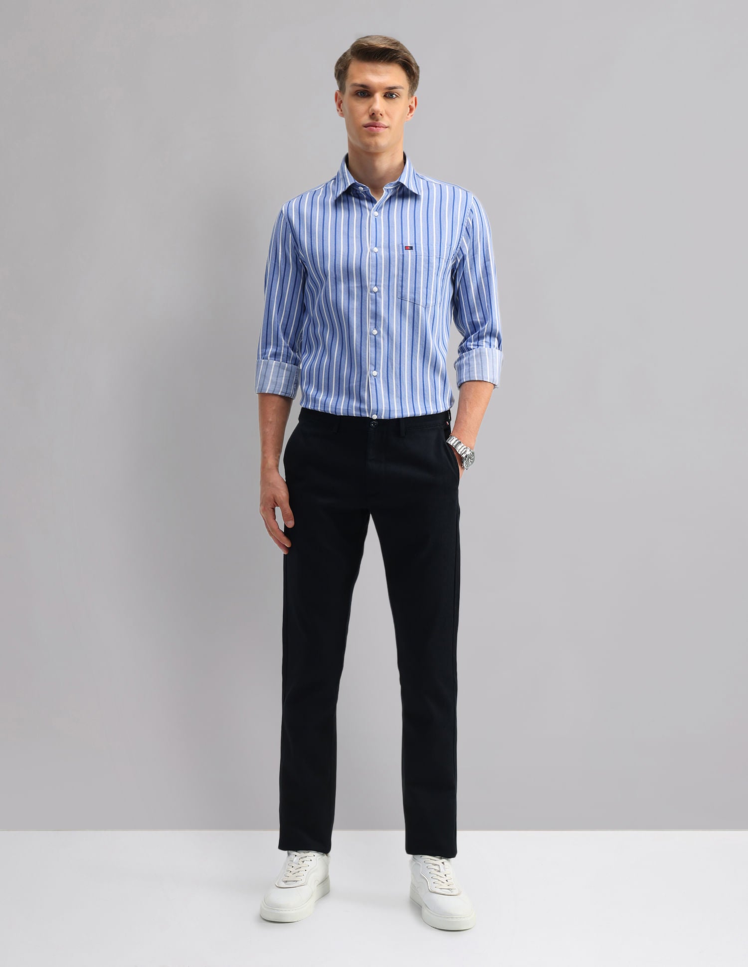 Stylish Modern Slim Fit Striped Shirt