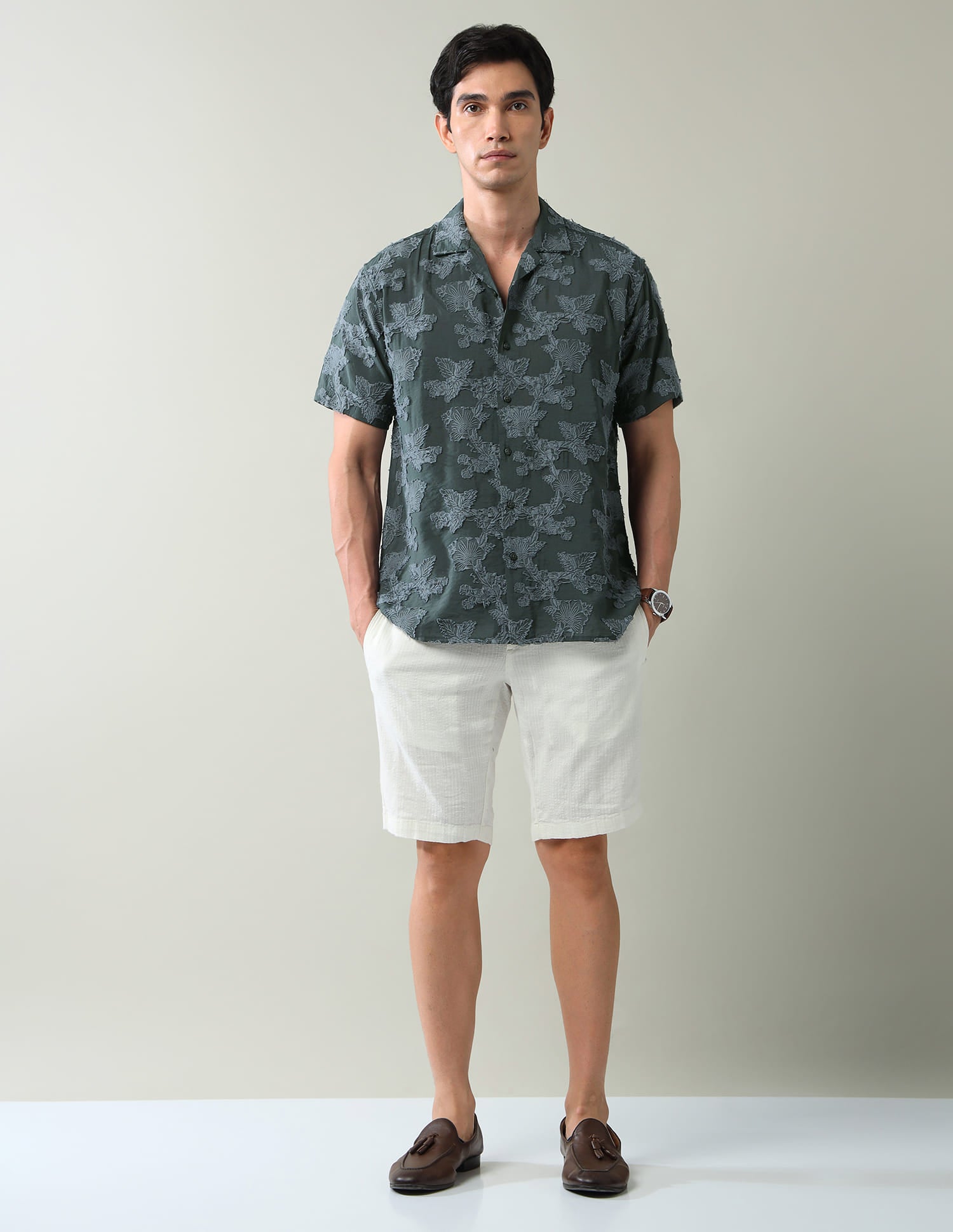 Picture Perfect Floral Print Air Soft Slim Fit Shirt
