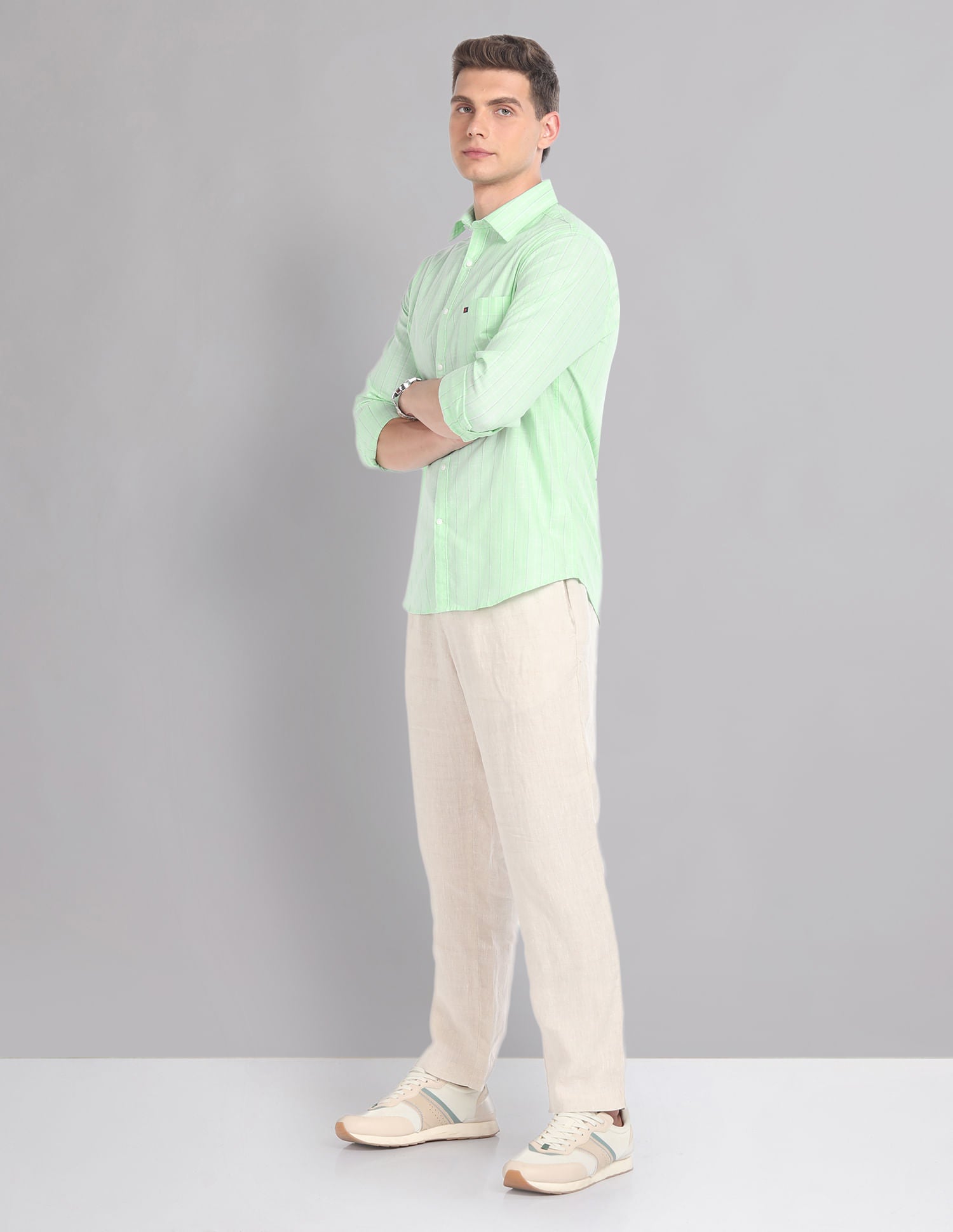 Regular & Vertical Stripe Pure Cotton Summer Shirt