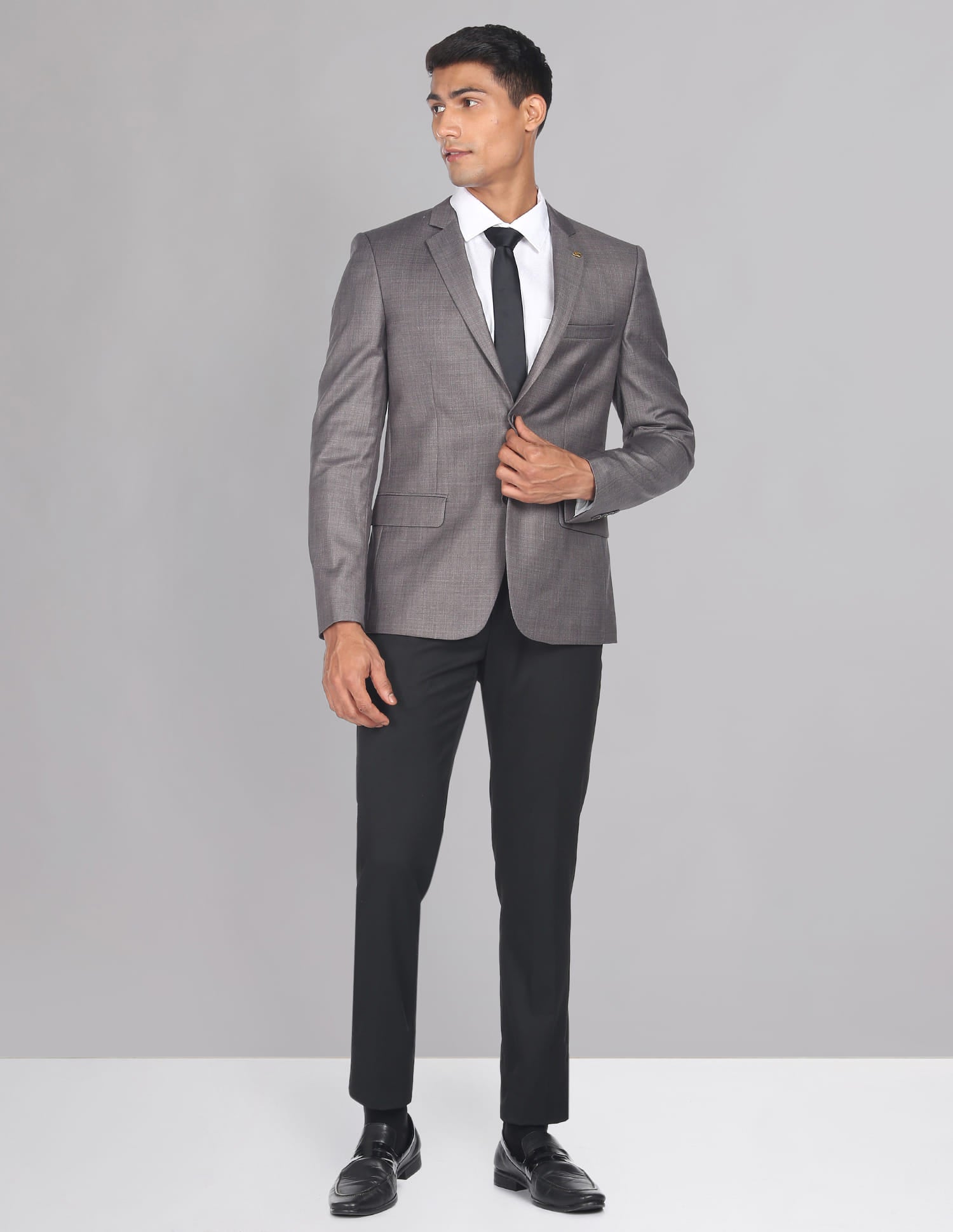 Regular Fit Heathered Twill Blazer