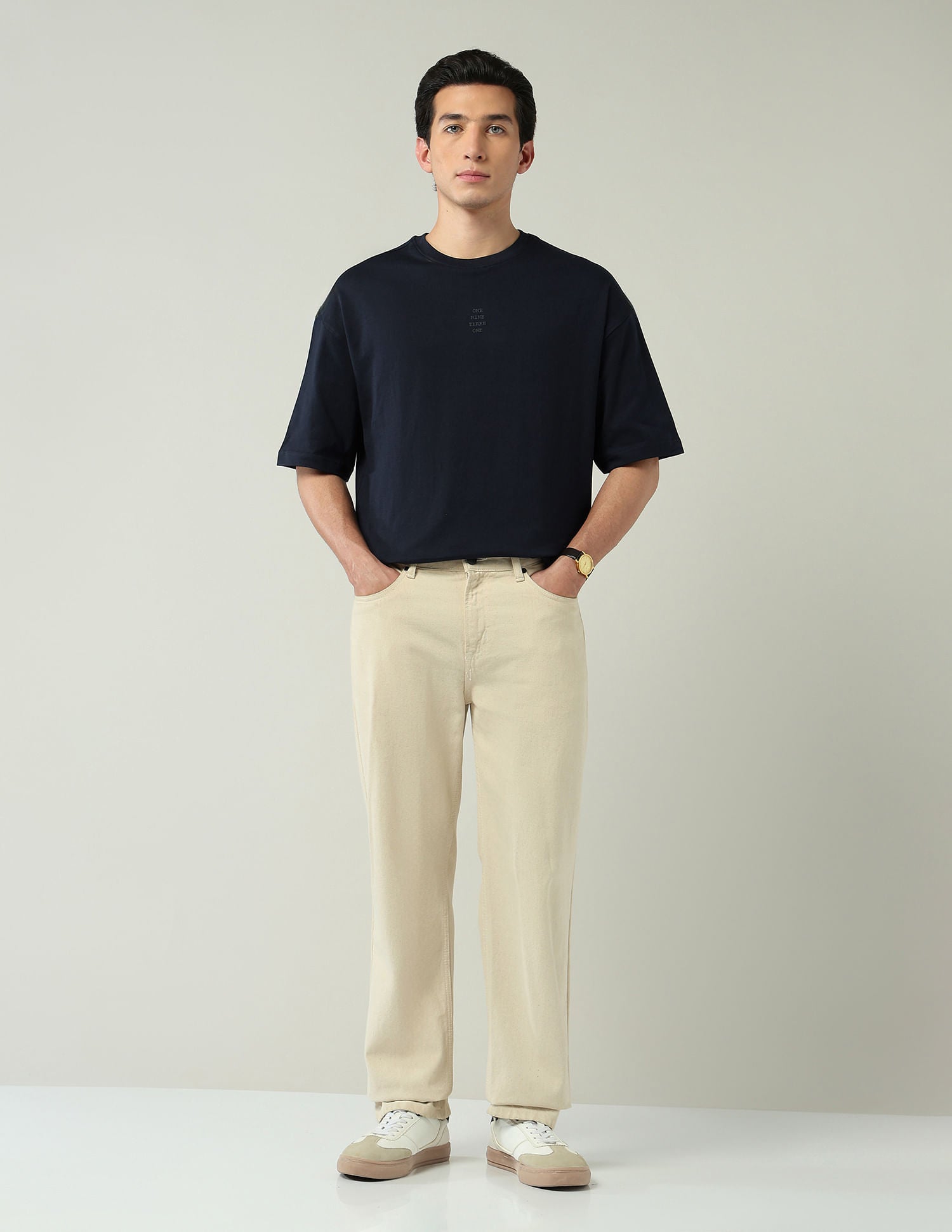 Street-Style Oversized Fit Solid T-Shirt
