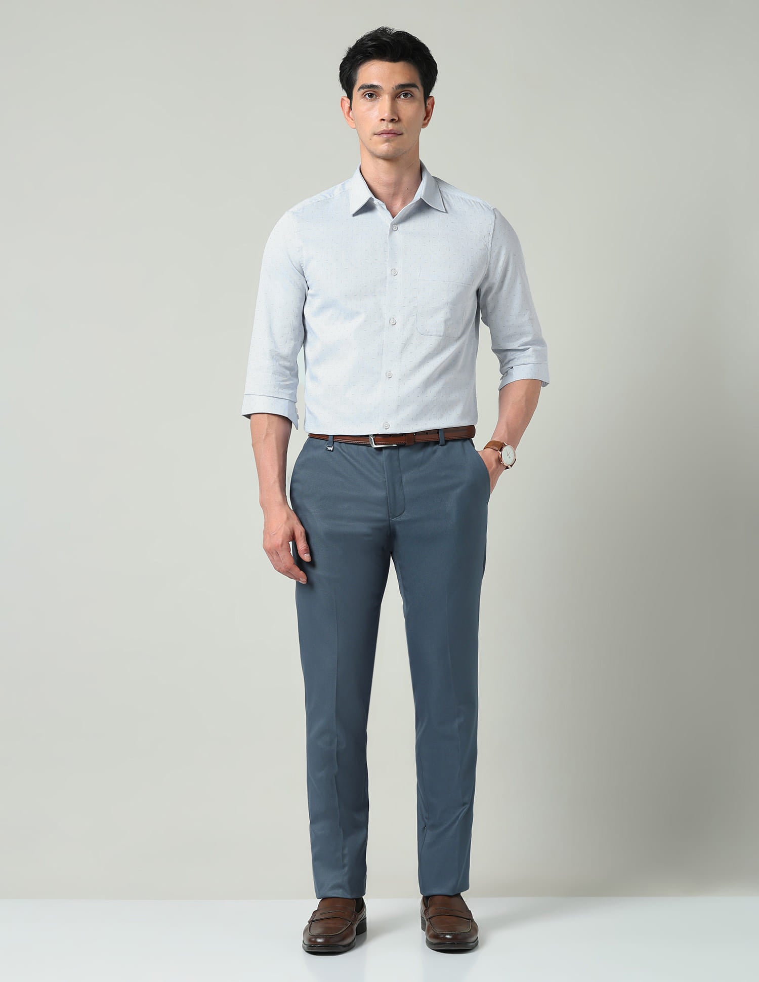 Power Pulse Solid Dobby Regular Fit Shirt