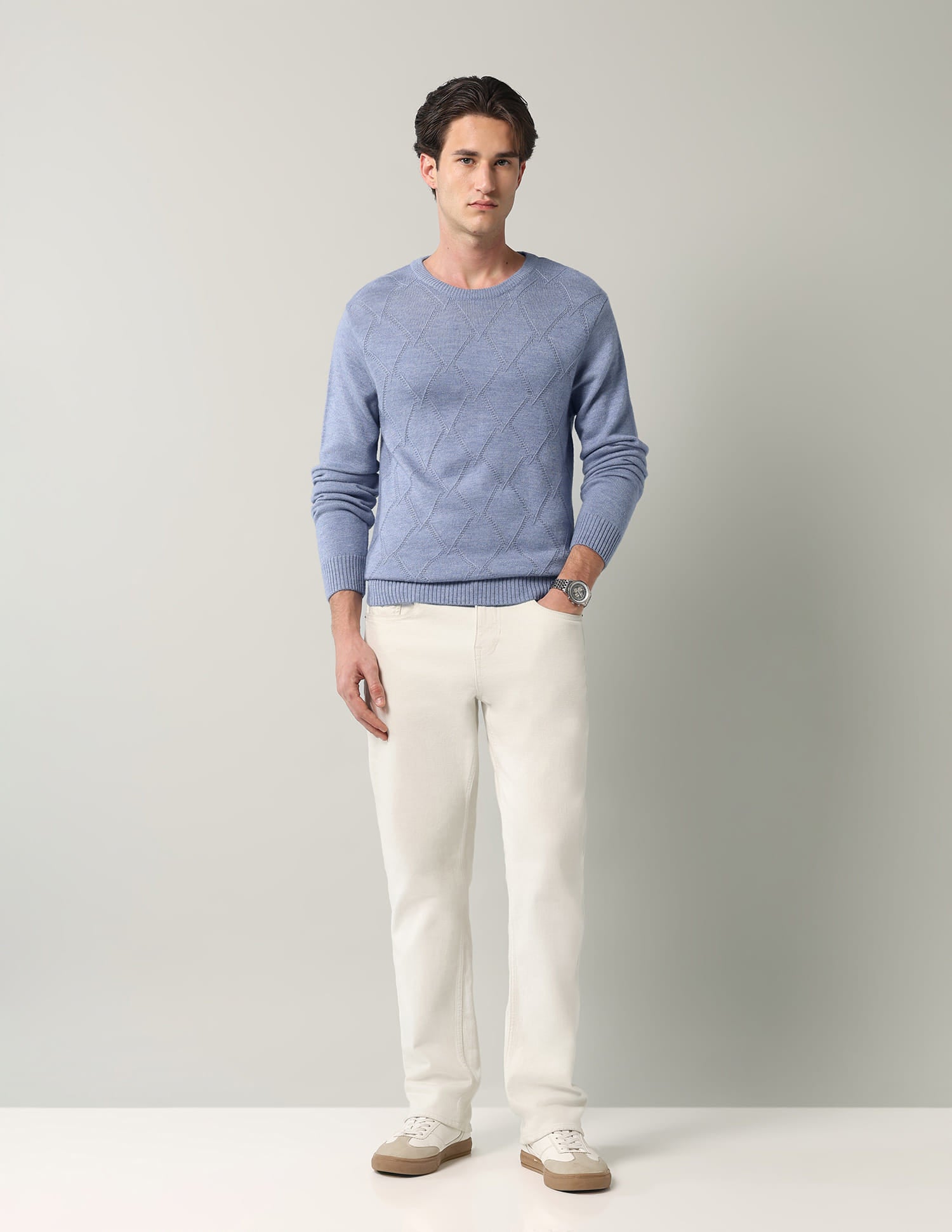 Geometric-Patterned-Regular-Fit-Sweater