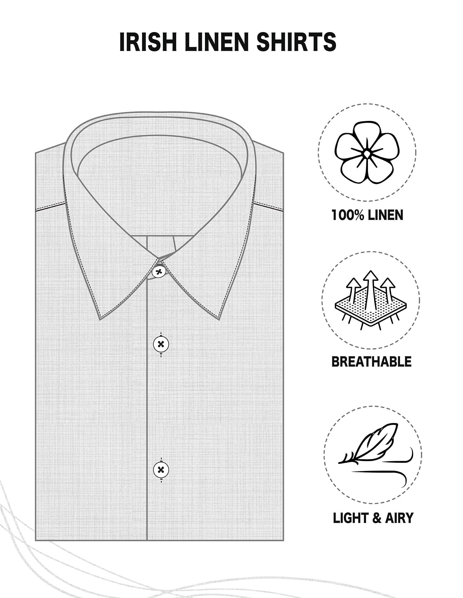Cutaway Collar Irish Linen Formal Shirt