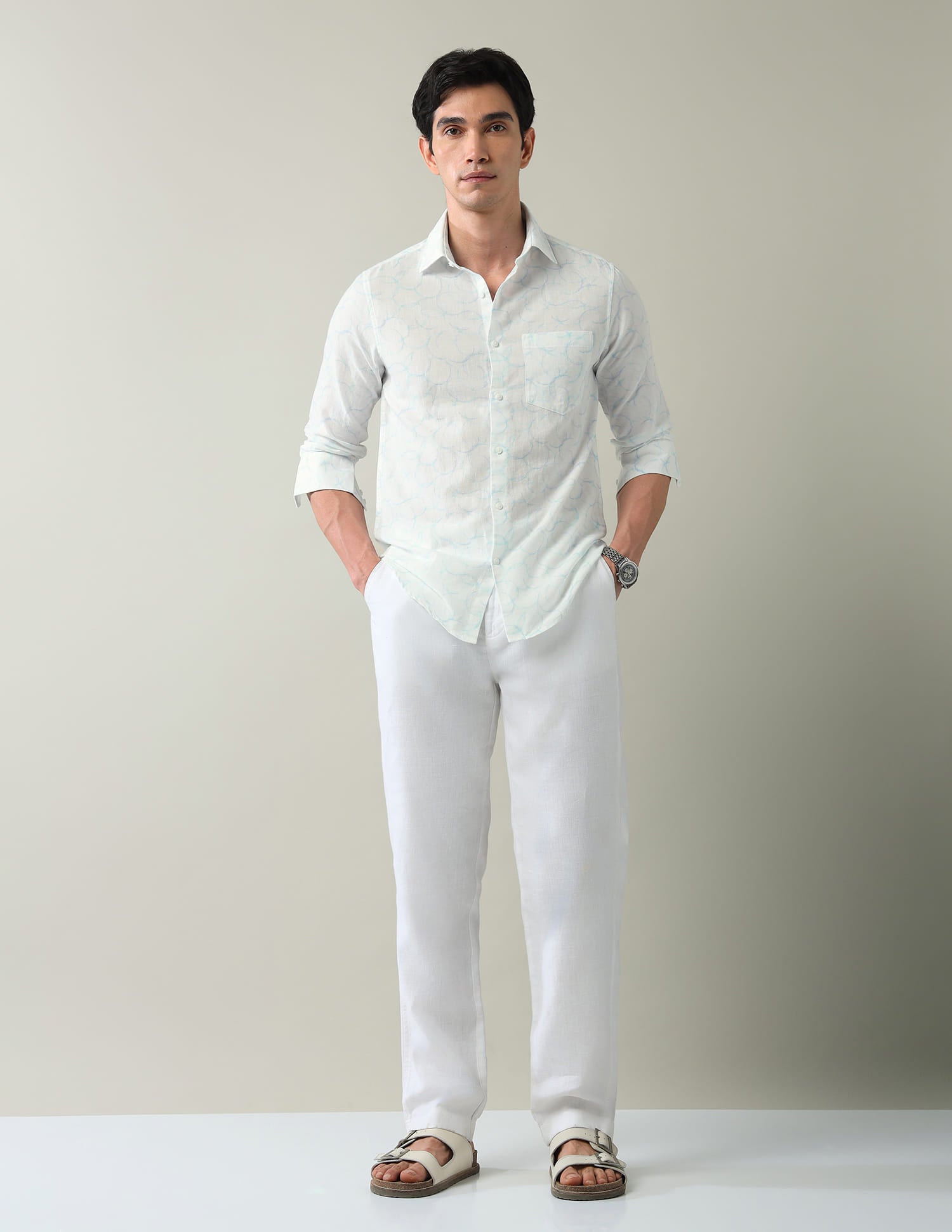 Sophisticated Geometric Print Slim Fit Shirt