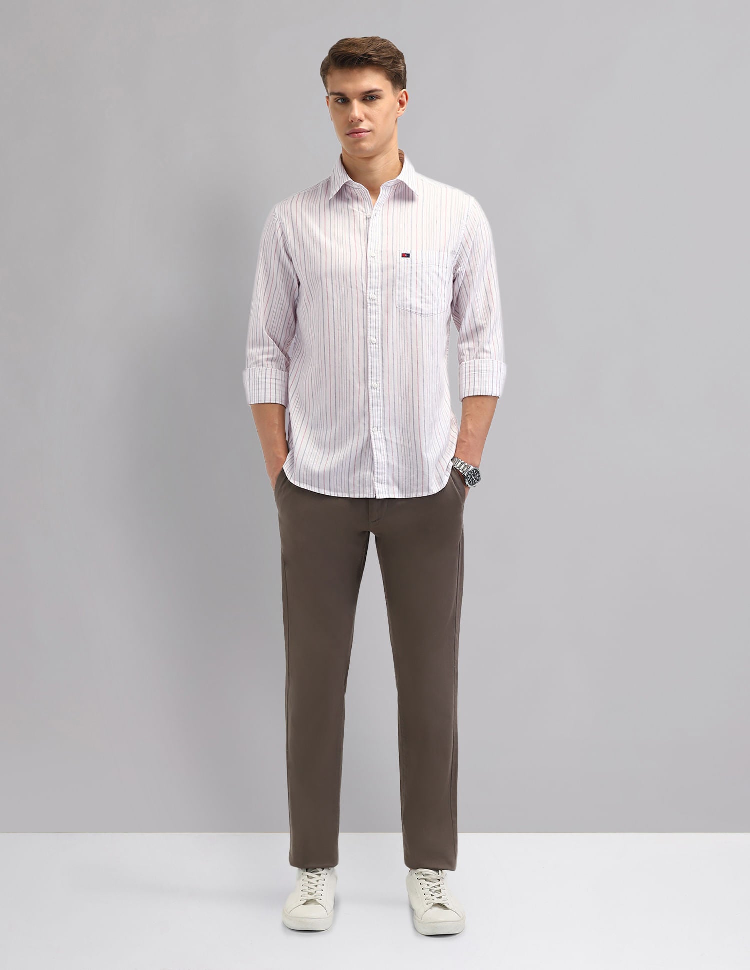 Stylish Modern Slim Fit Striped Shirt