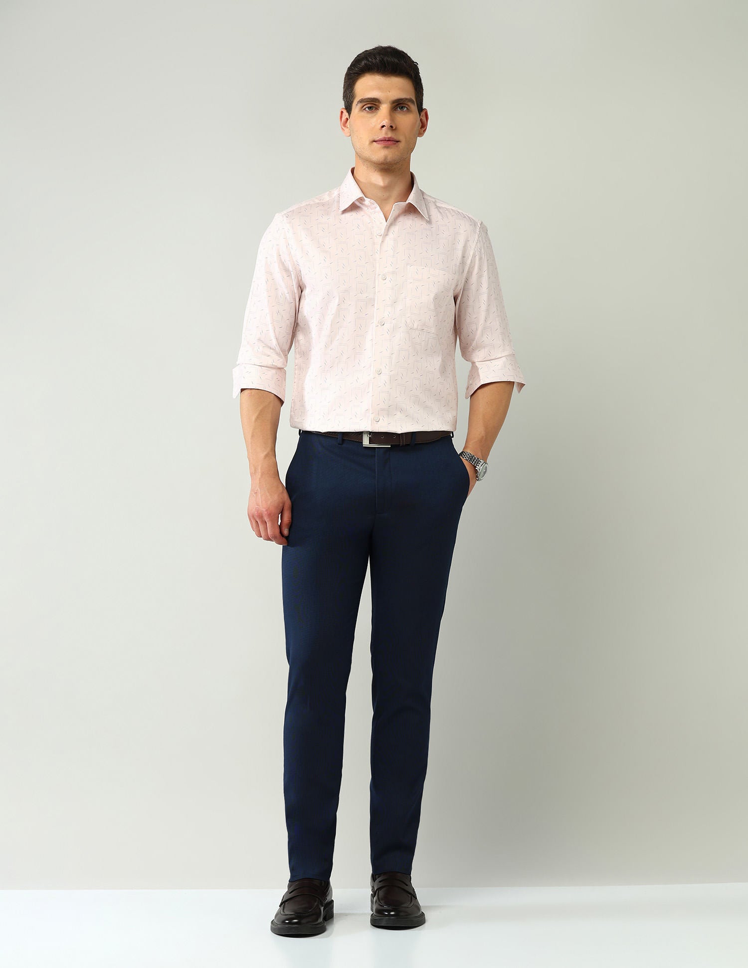 Wardrobe-Coded Regular Fit Vertical Striped Shirt