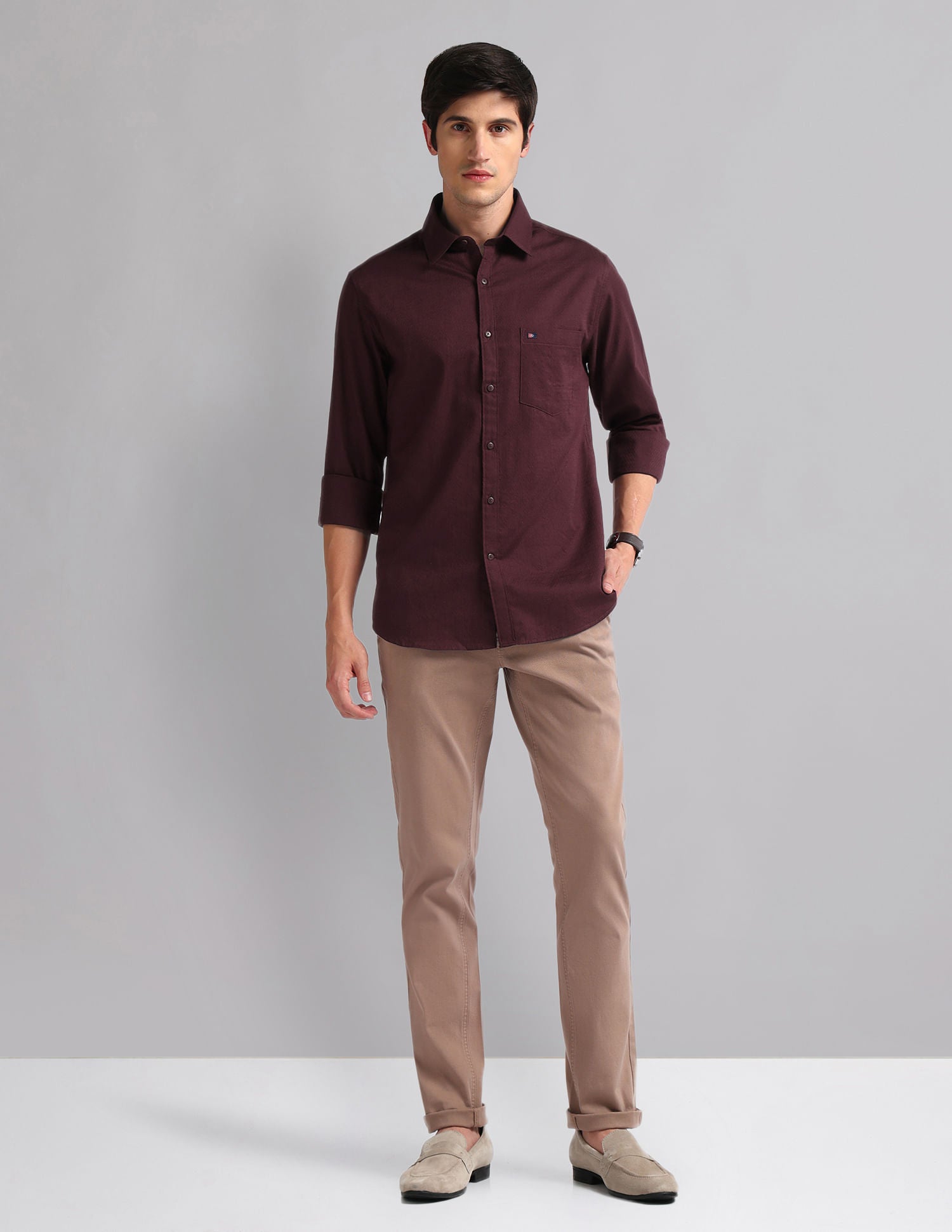 Geometric Patterned Slim Fit Shirt