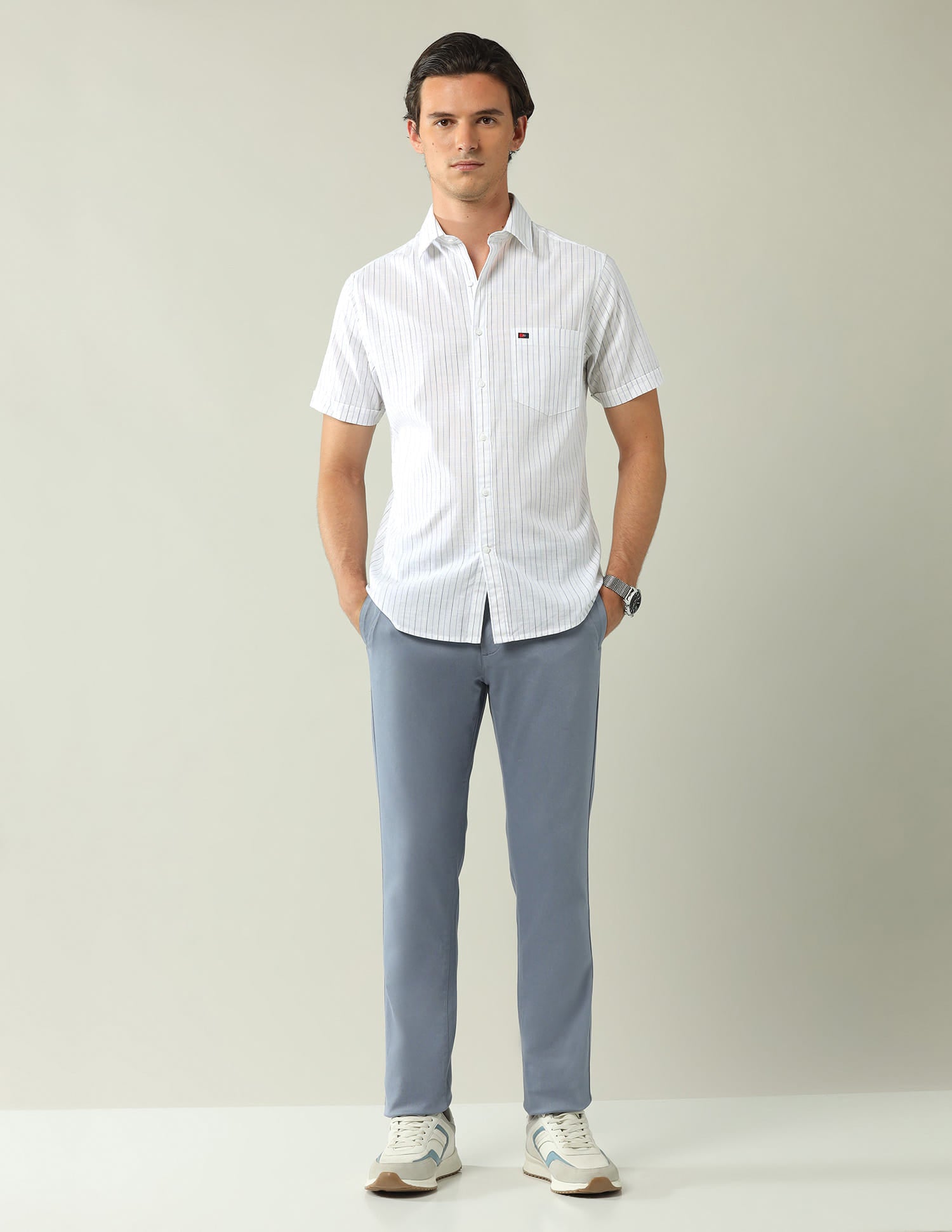Modern Slim Fit Vertical Striped Shirt