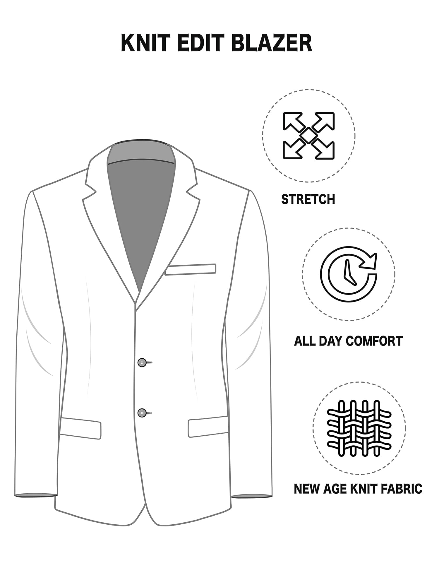 Style Vault Solid Performix Knit Blazer