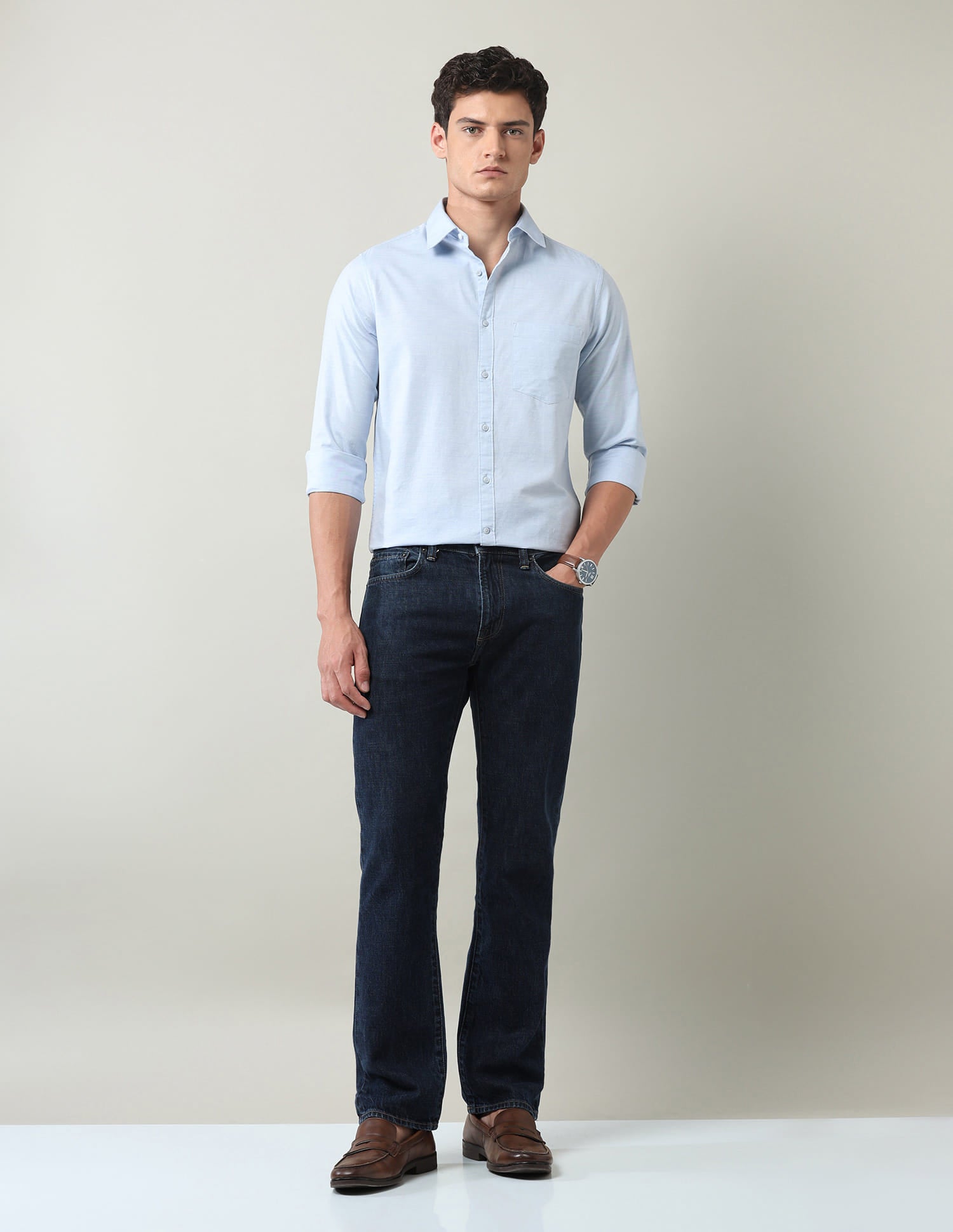 Solid Slim Fit Twill Shirt