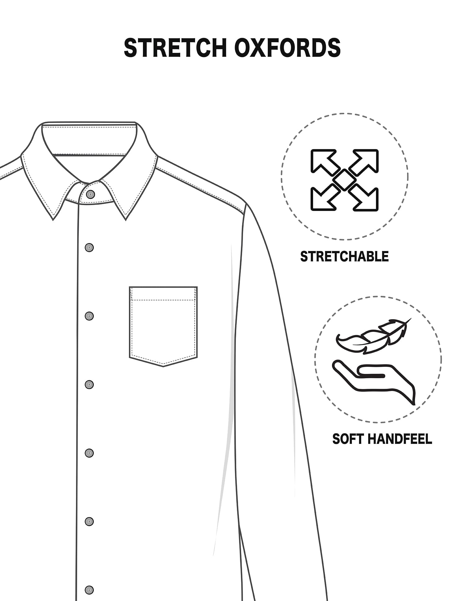 Classic Slim Fit Soladel UV Stretch Oxford Casual Shirt
