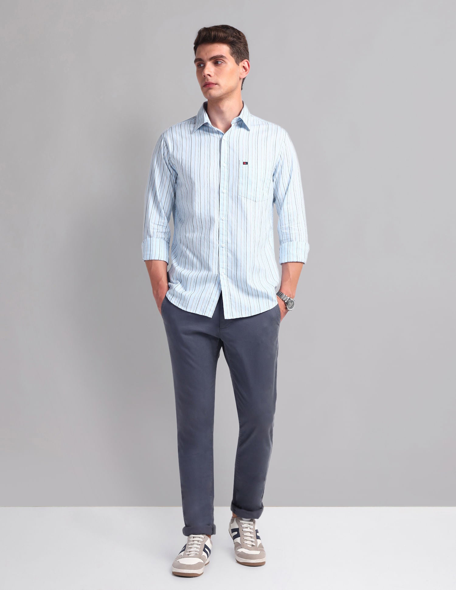 Urban Adventure Vertical Striped Cotton Shirt