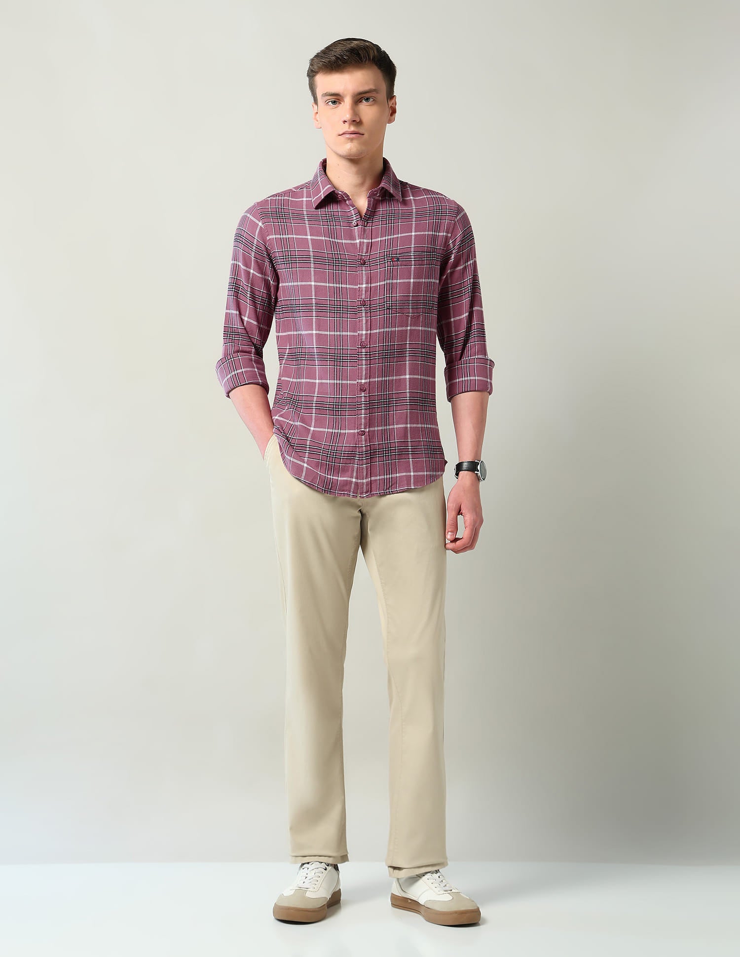 Modern Slim Fit Checked Shirt