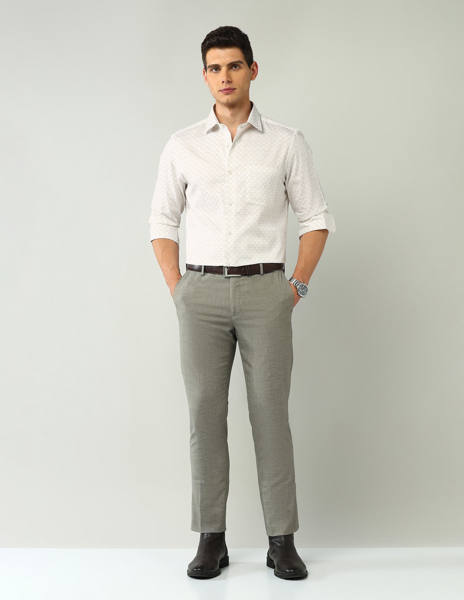 Wardrobe-Coded Regular Fit Vertical Striped Shirt