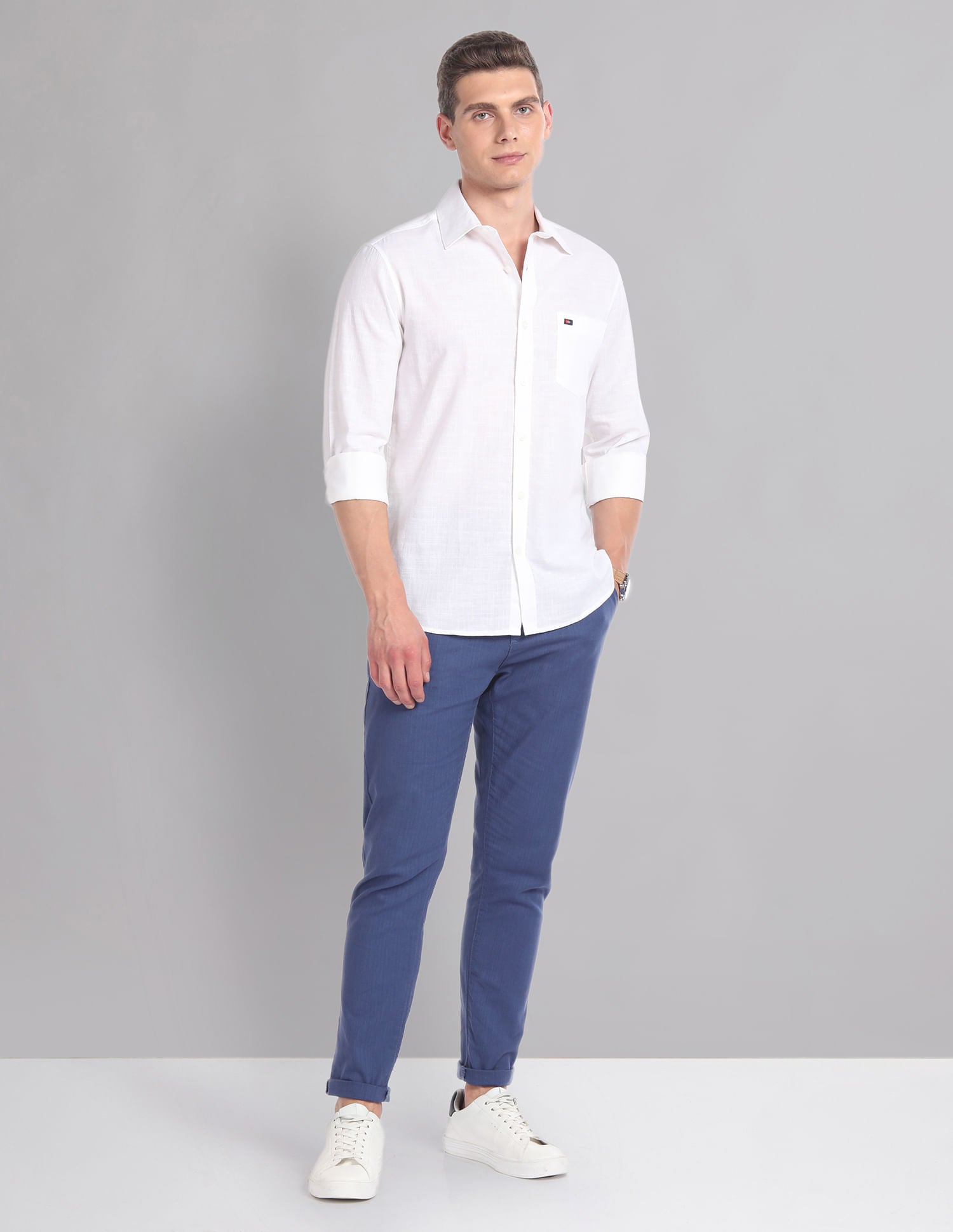 Playfully Patterned Slim Fit Summer Shirt