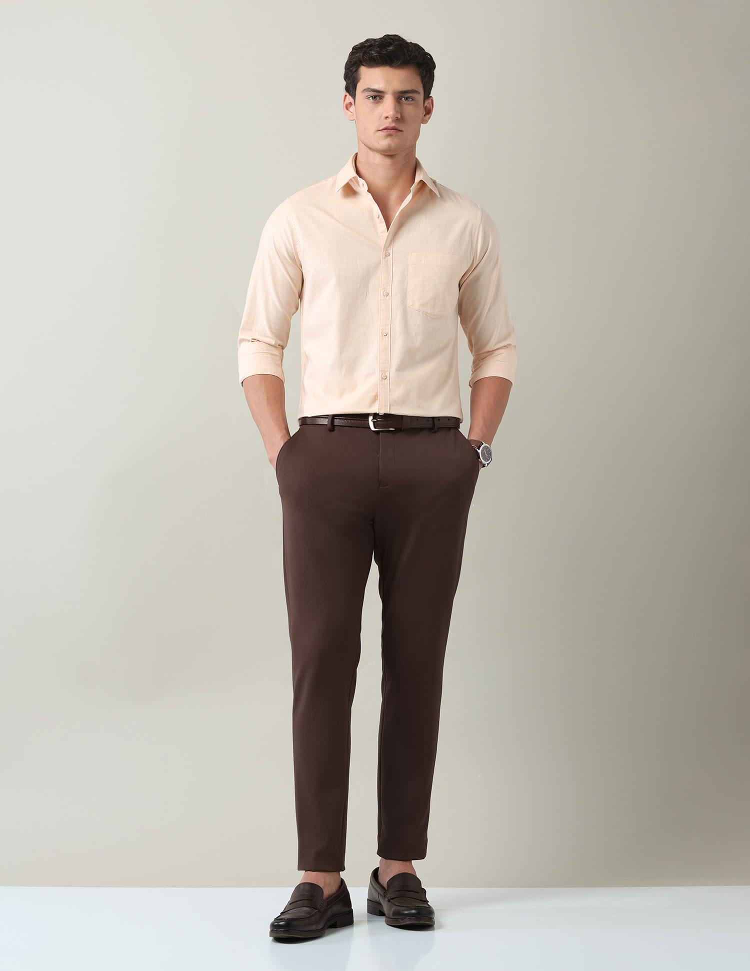 Solid Slim Fit Twill Shirt