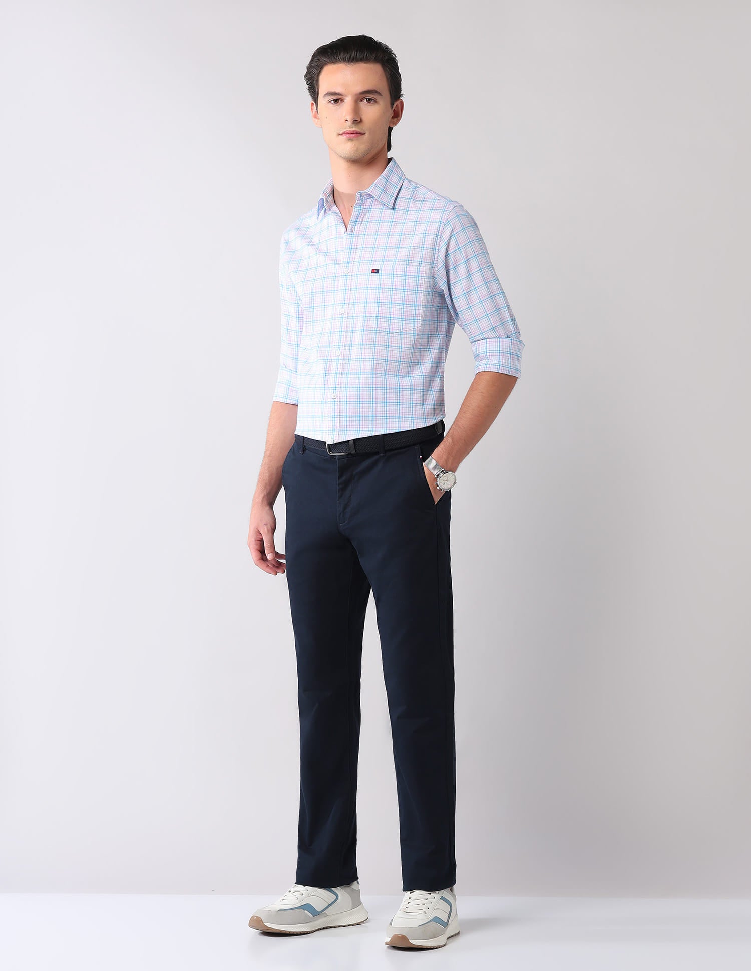 City Chronicles Modern Slim Fit Tartan Checked Shirt
