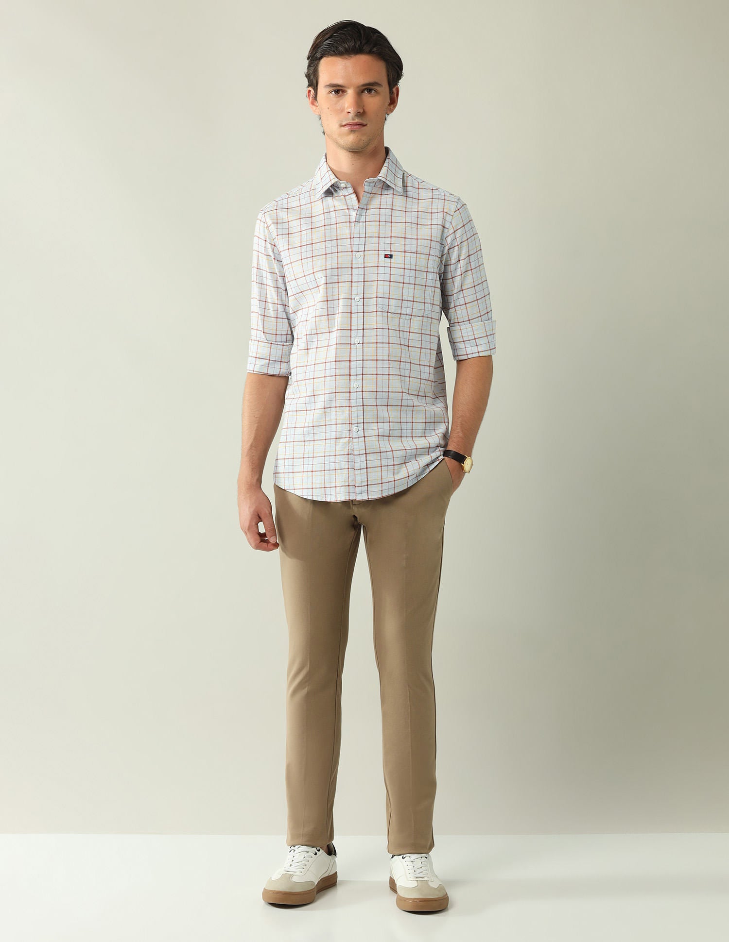 City Chronicles Modern Slim Fit Tartan Checked Shirt