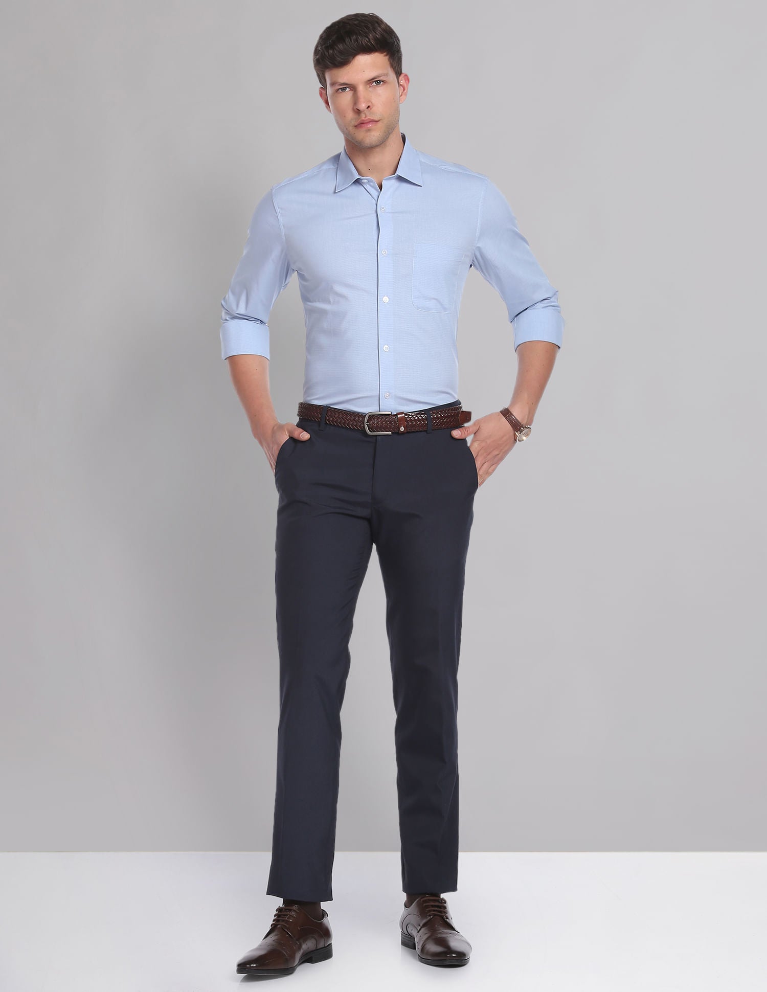 Vogue Micro Check Everlast Press Dobby Formal Shirt