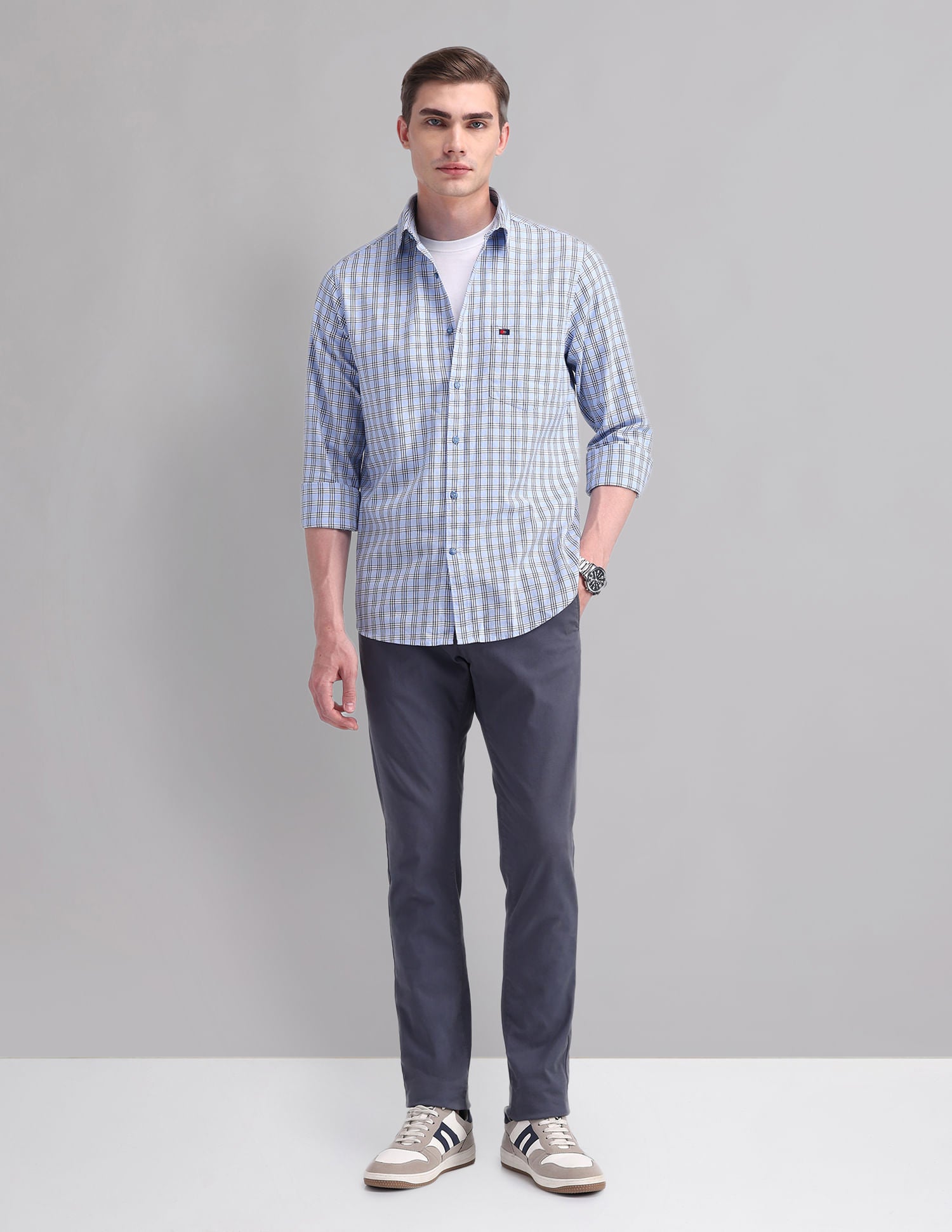 Modern Slim Fit Checked Shirt