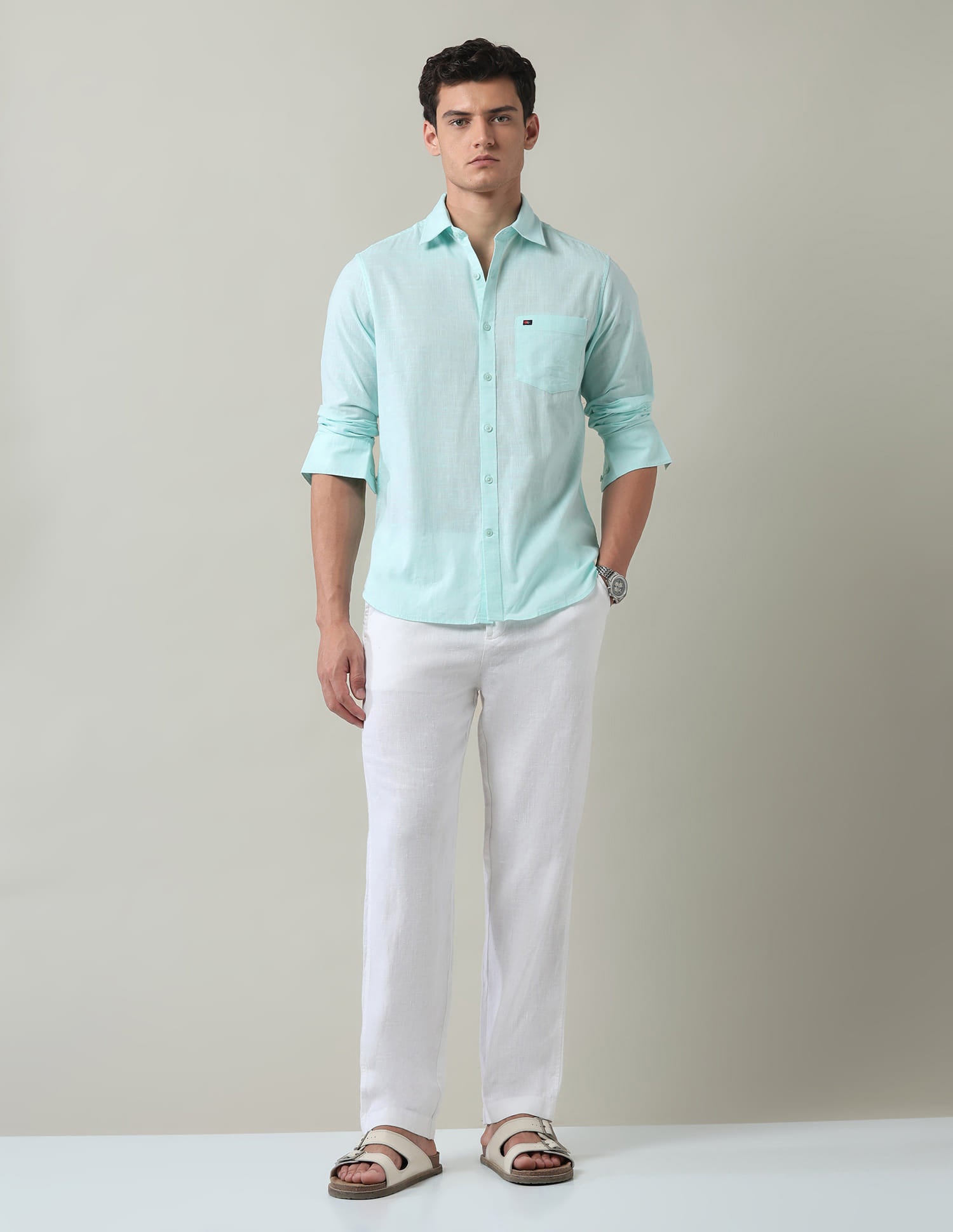 Solid Slim Fit Dobby Shirt