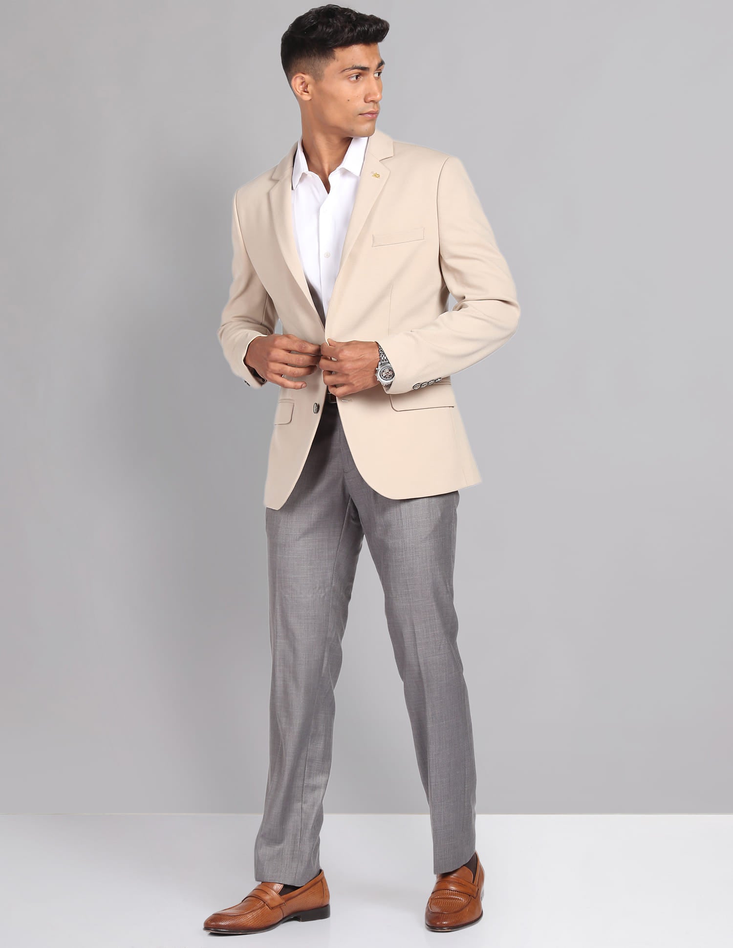 Slim Fit Knit Blazer