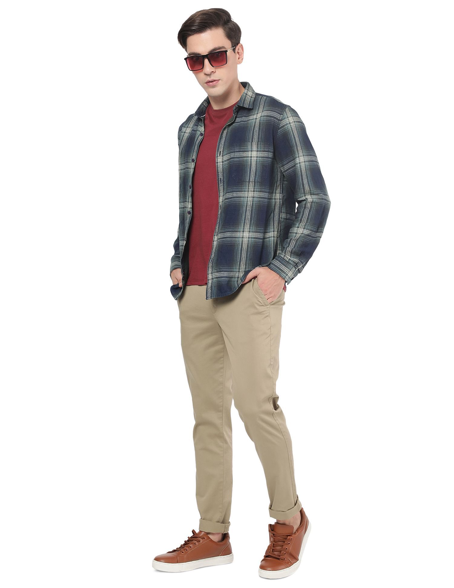 Urban Flex Modern Slim Fit Flat Front Chinos