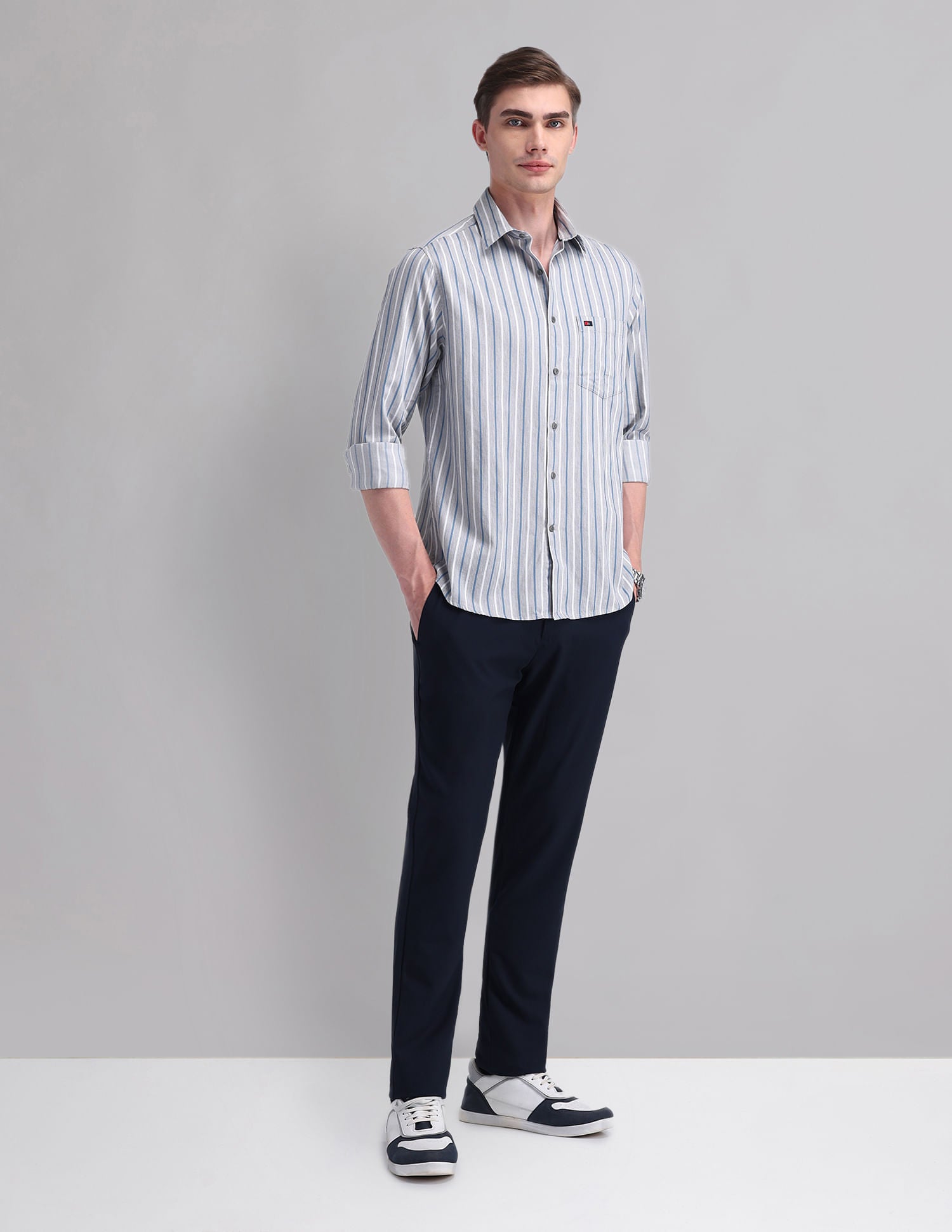 Stylish Modern Slim Fit Striped Shirt